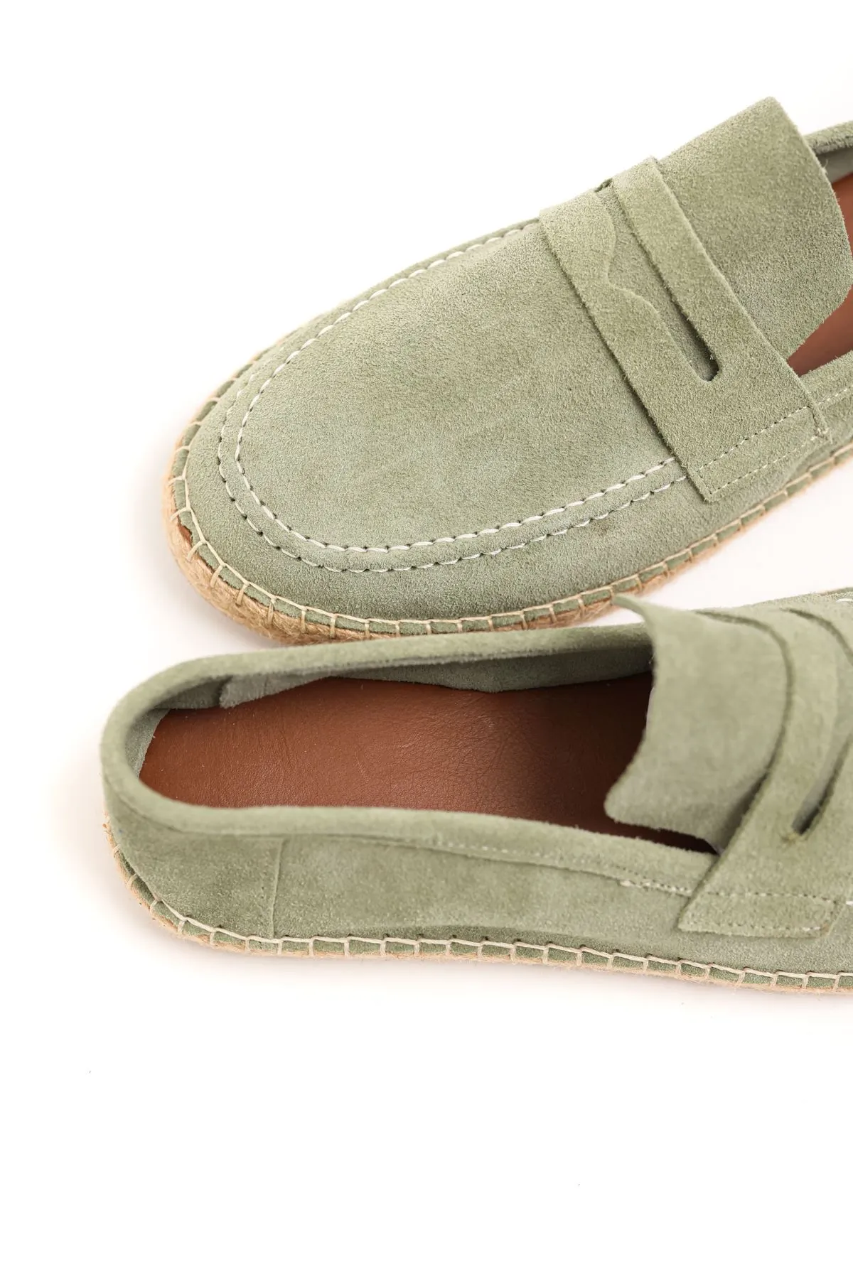 Minoa Avokado Loafer Süet Hakiki Deri Erkek Espadril