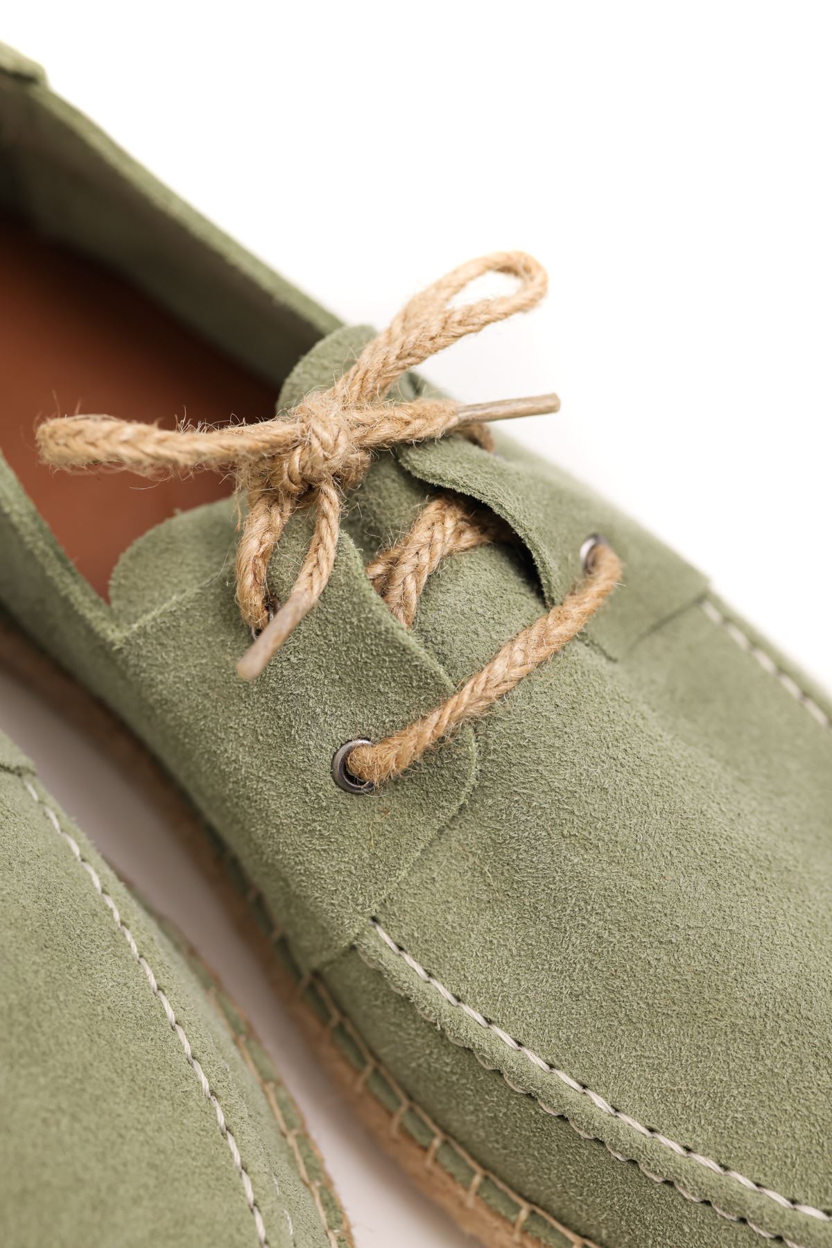 Petra Bağcıklı Avokado Süet Deri Espadril