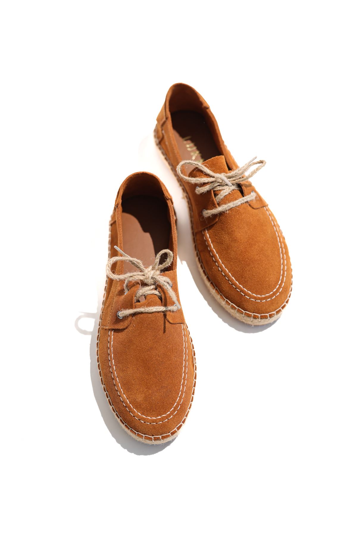 Petra Bağcıklı Şeftali Süet Hakiki Deri Espadril