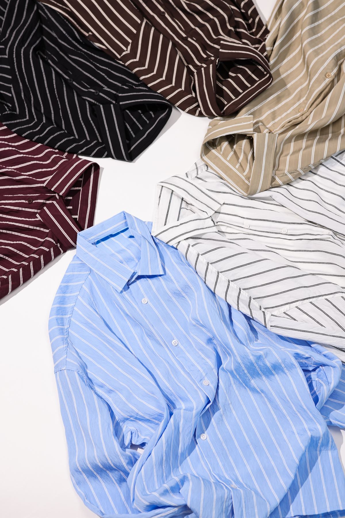 Tyre Çizgili Bordo Gömlek