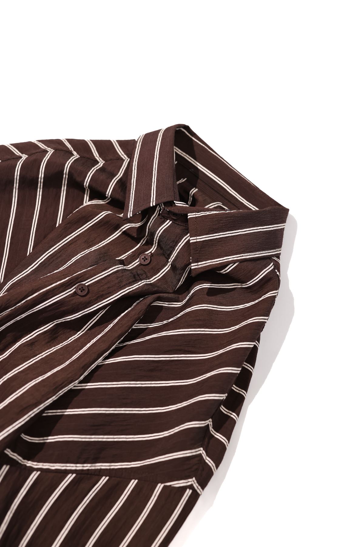 Tyre Çizgili Kahve Gömlek