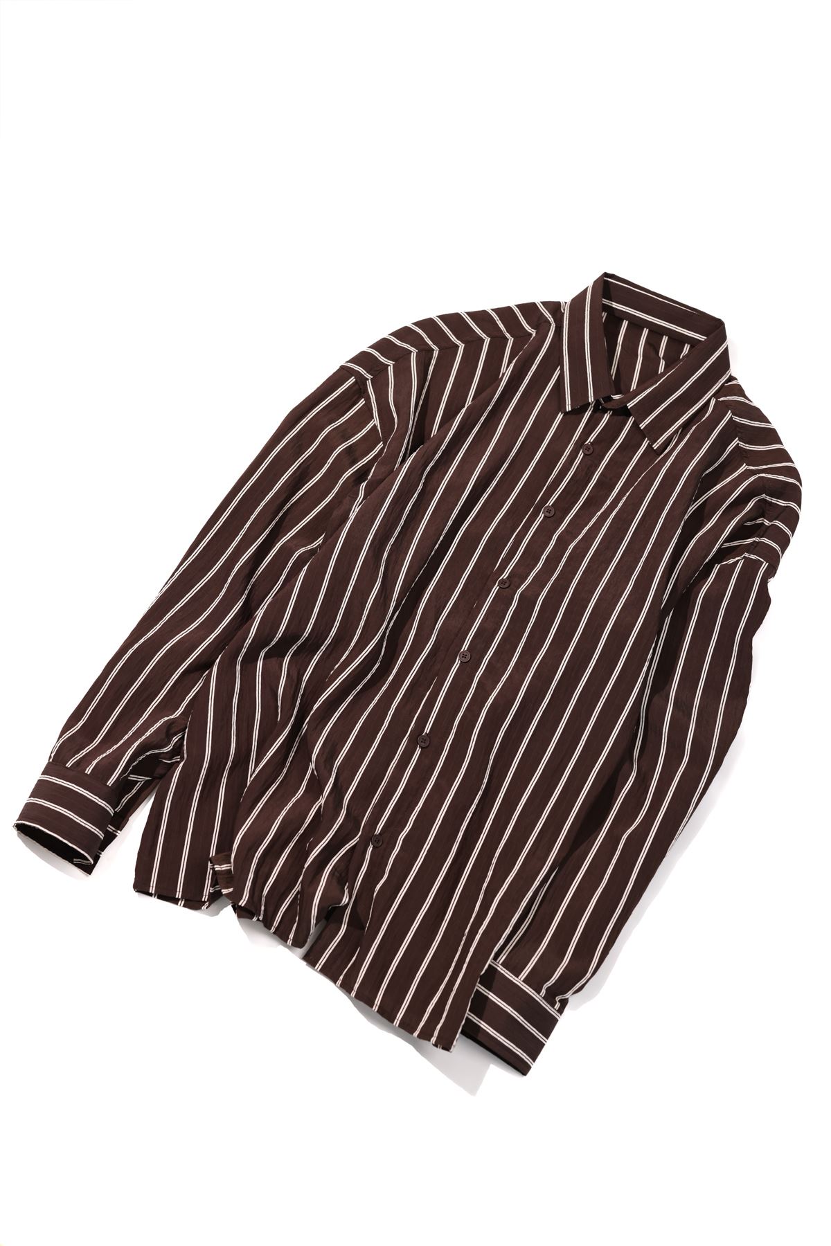 Tyre Çizgili Kahve Gömlek