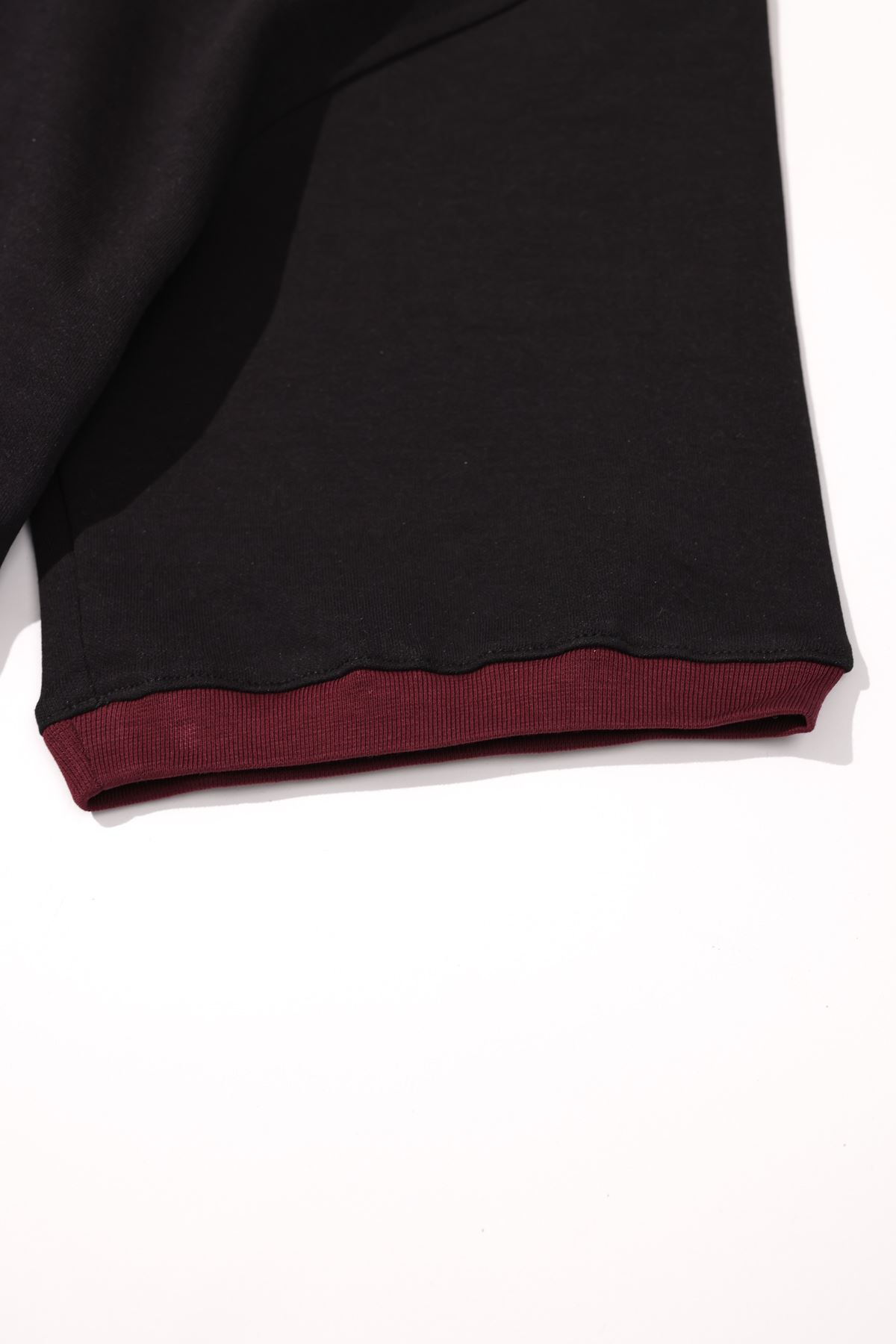 Axis Siyah Bordo Oversize %100 Pamuk Erkek Tshirt
