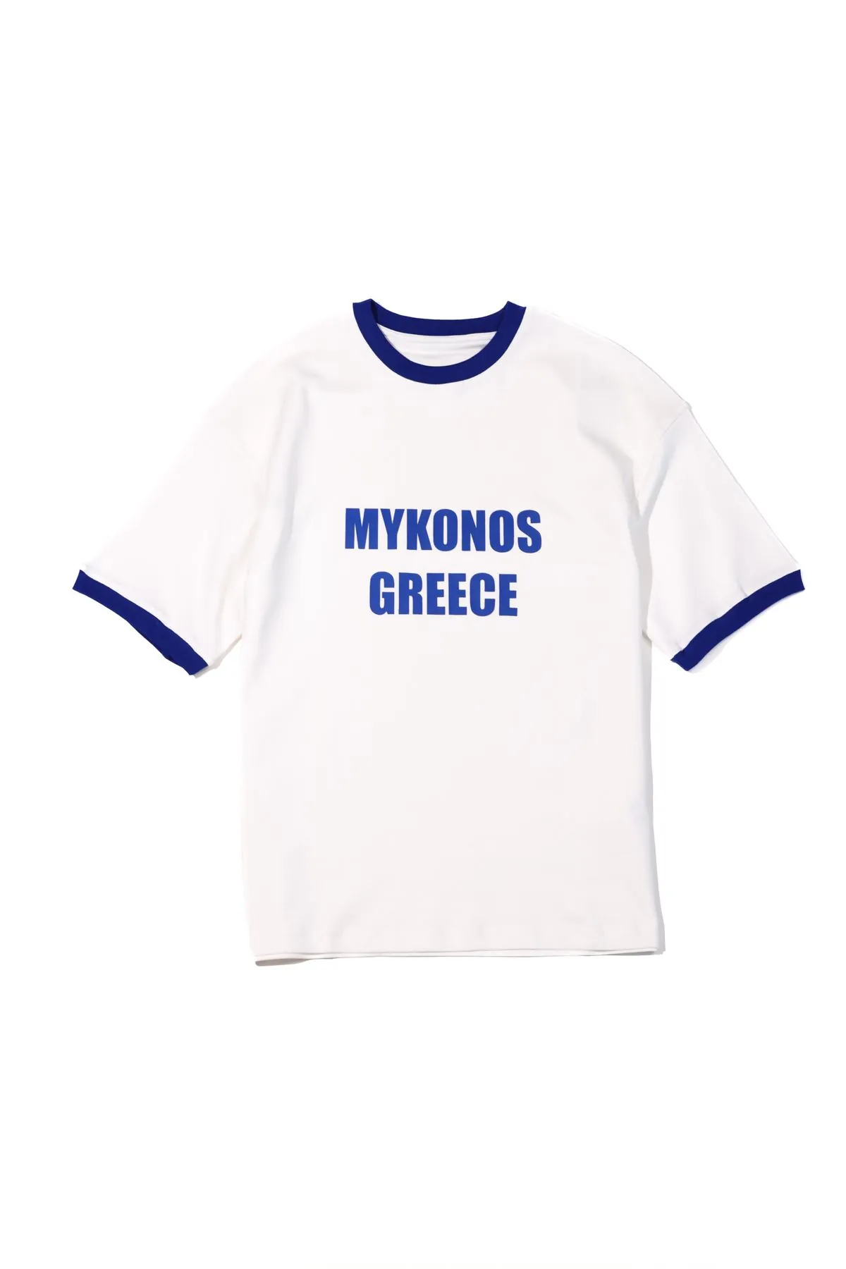 Axis Beyaz Mavi Oversize %100 Pamuk Erkek Tshirt