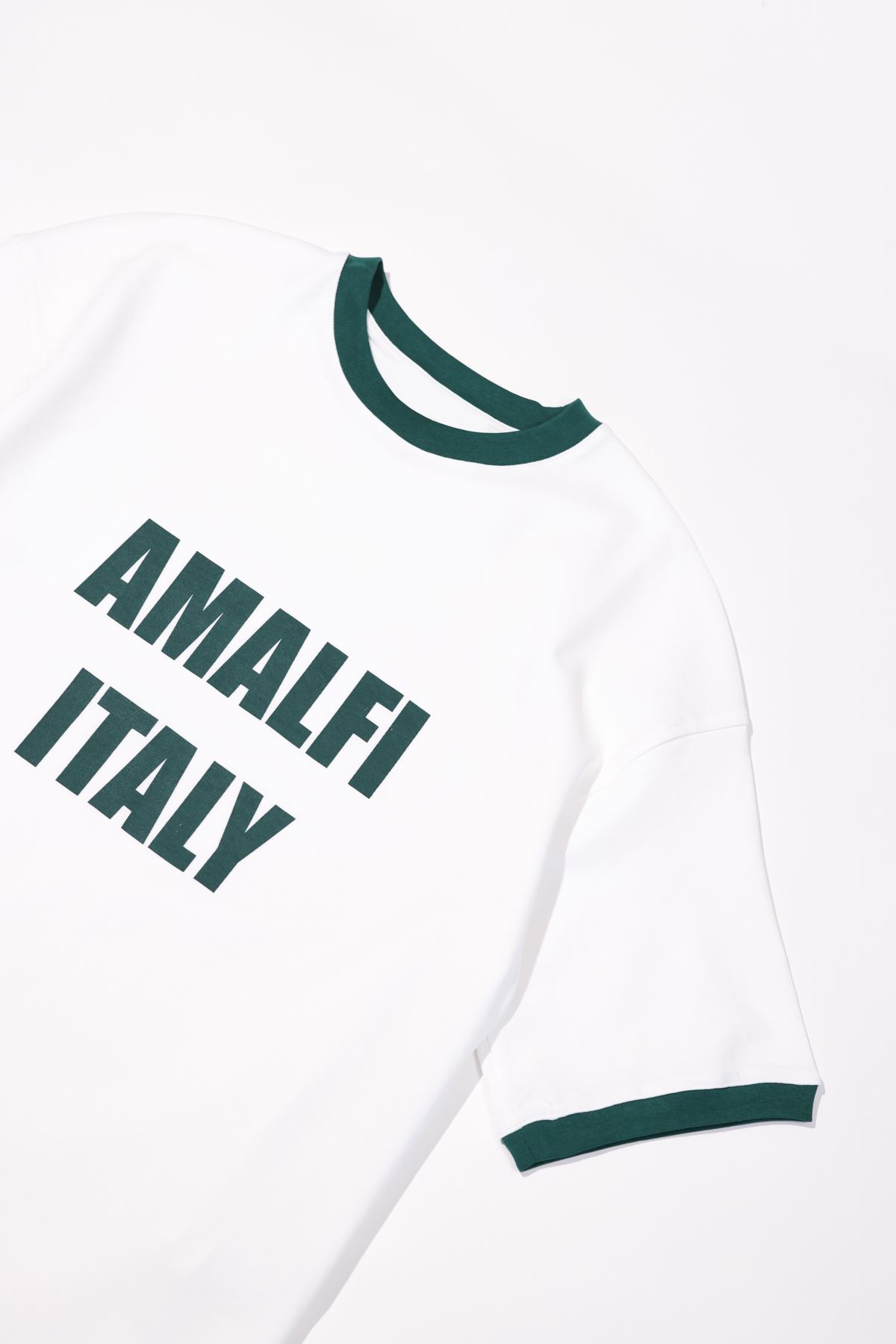 Axis Beyaz Yeşil Oversize %100 Pamuk Erkek Tshirt