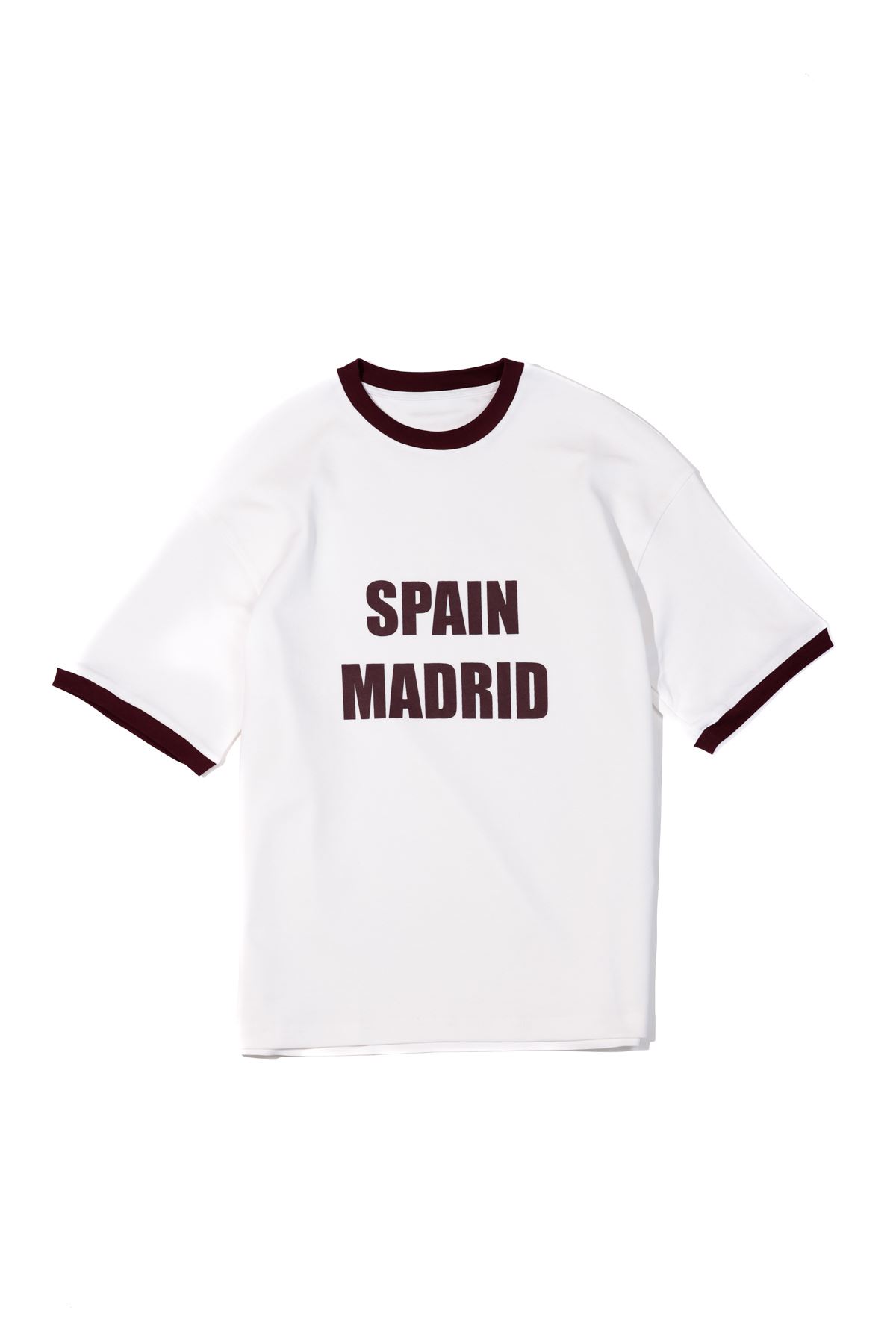 Axis Beyaz Bordo Oversize %100 Pamuk Erkek Tshirt
