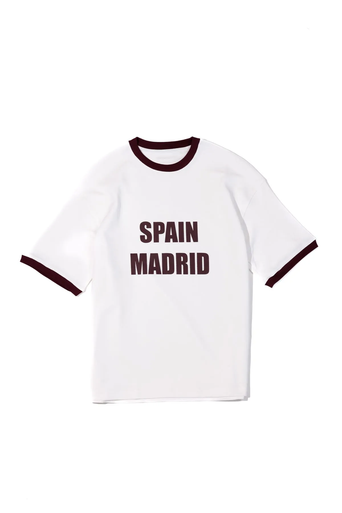 Axis Beyaz Bordo Oversize %100 Pamuk Erkek Tshirt