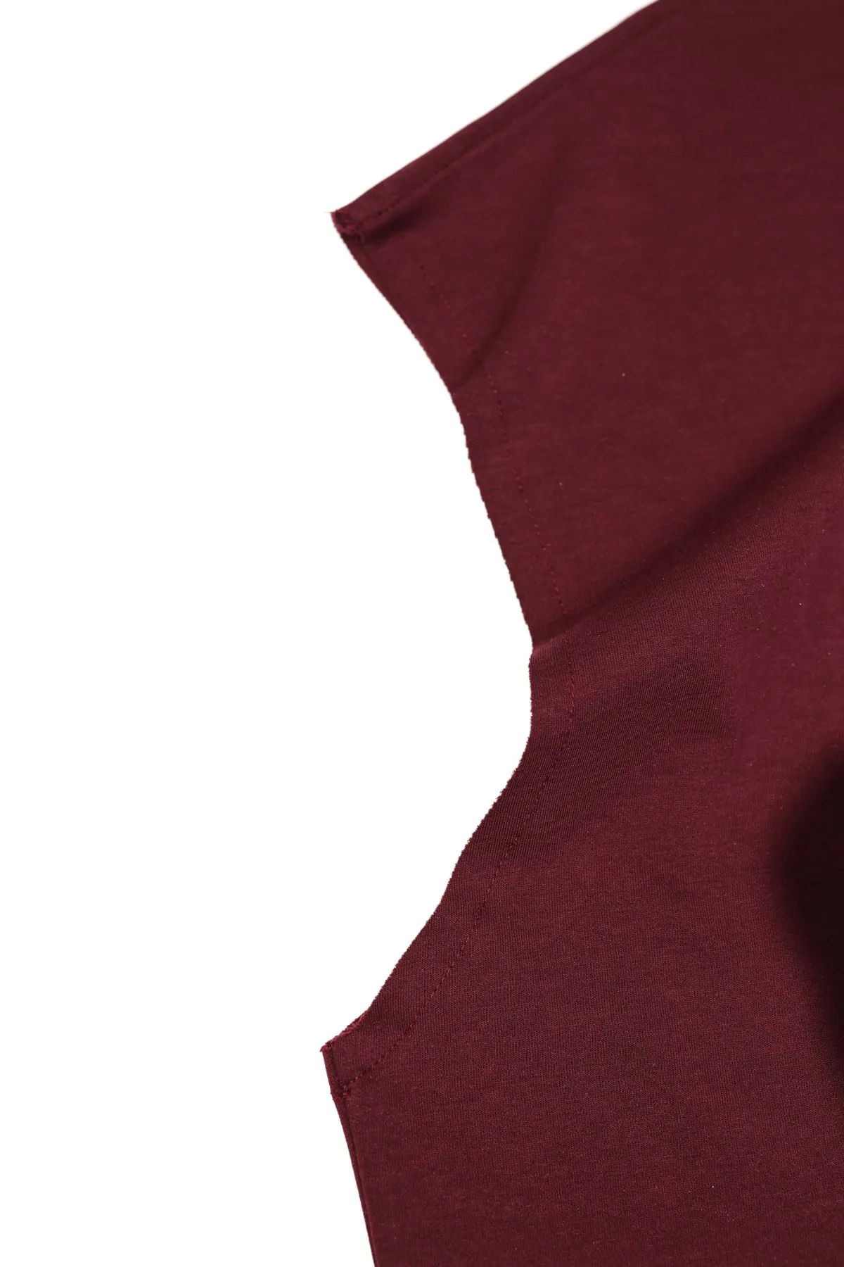 Zero-Seven Bordo Oversize Kolsuz %100 Pamuk Erkek Tshirt