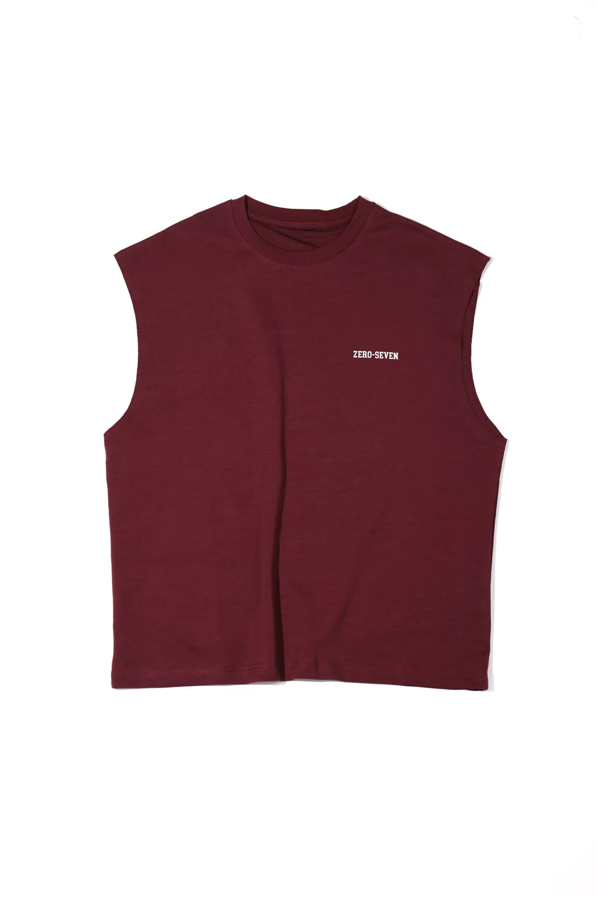 Zero-Seven Bordo Oversize Kolsuz %100 Pamuk Erkek Tshirt