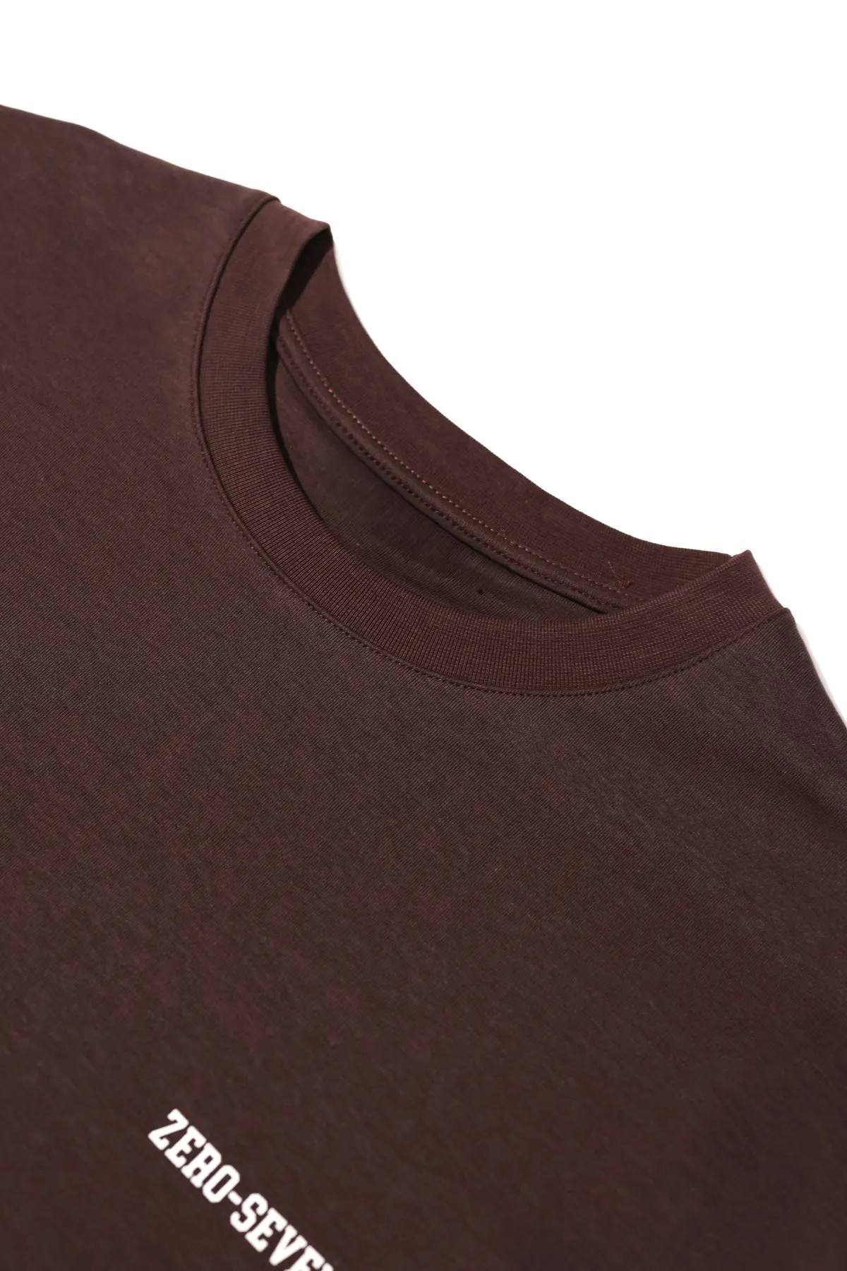 Zero-Seven Kahve Oversize Kolsuz %100 Pamuk Erkek Tshirt