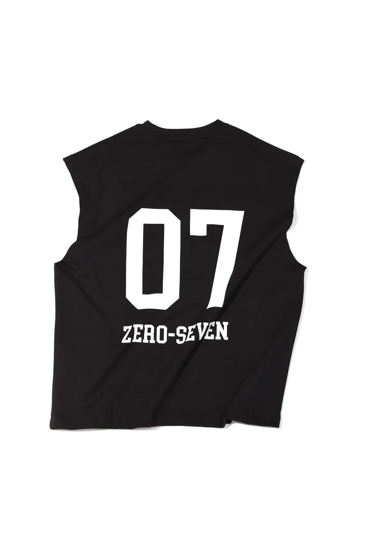 Zero-Seven Siyah Oversize Kolsuz %100 Pamuk Erkek Tshirt