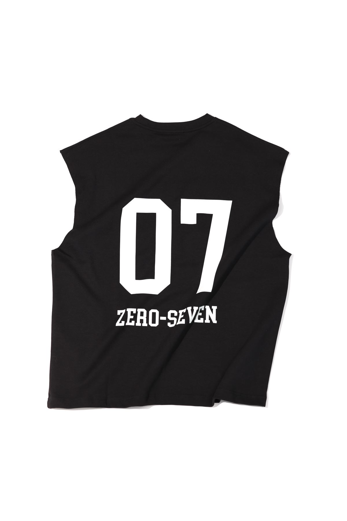 Zero-Seven Siyah Oversize Kolsuz Tshirt