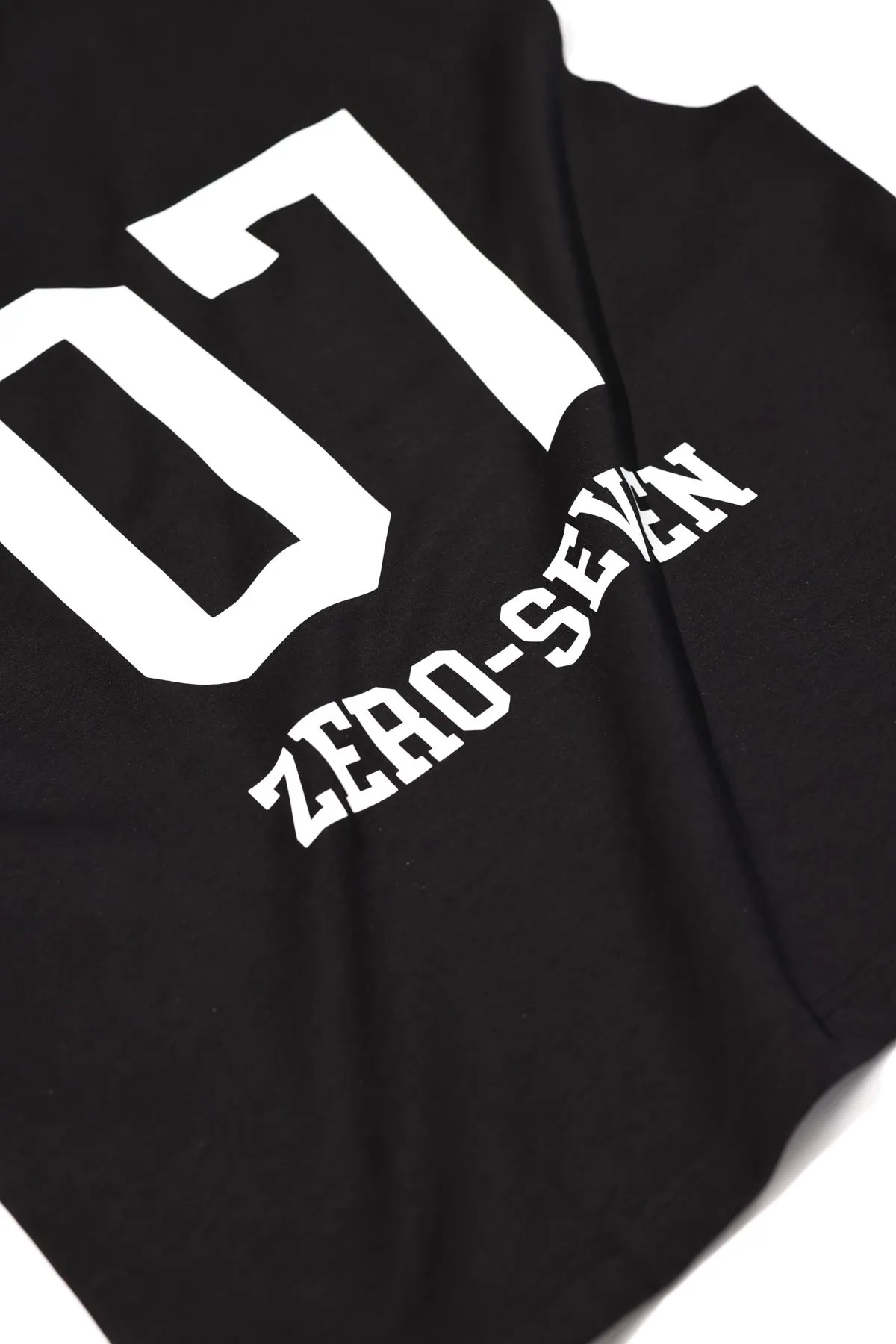 Zero-Seven Siyah Oversize Kolsuz %100 Pamuk Erkek Tshirt