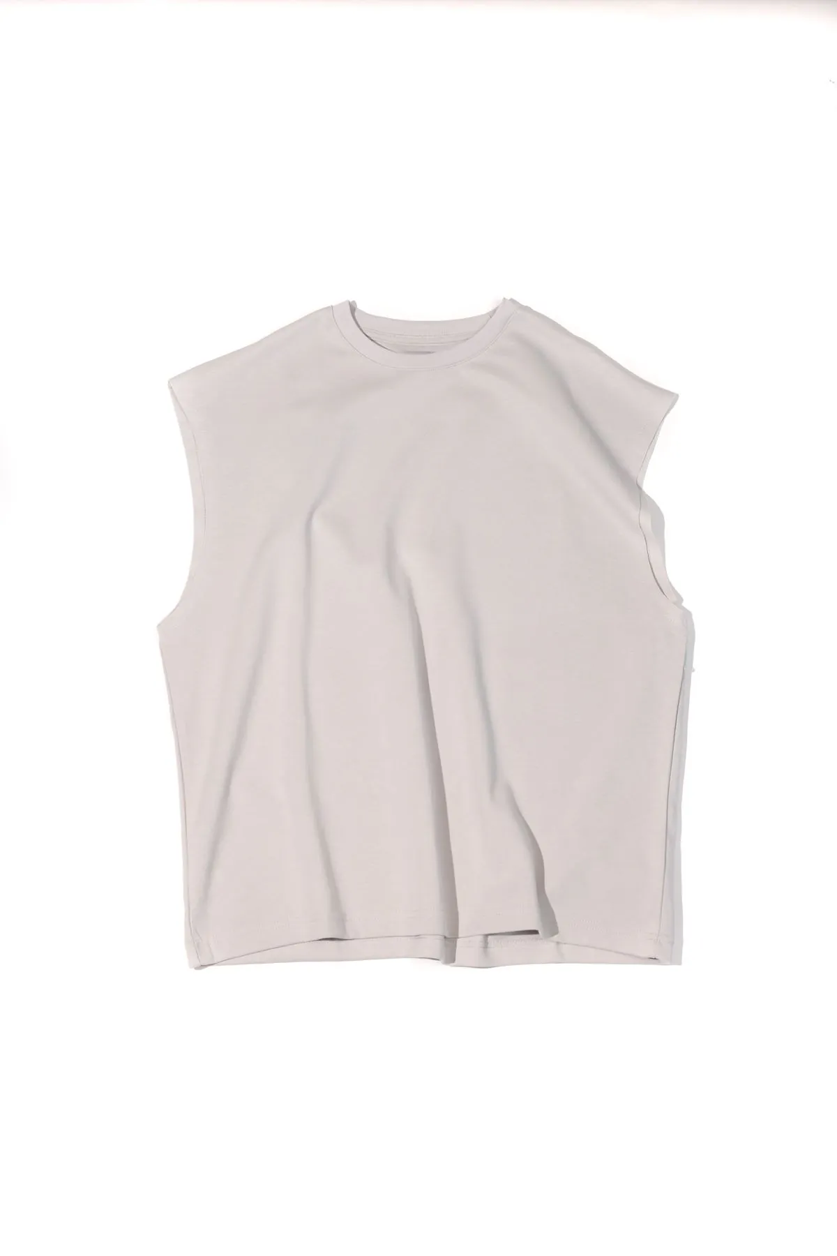 Raen Gri Oversize Kolsuz %100 Pamuk Erkek Tshirt
