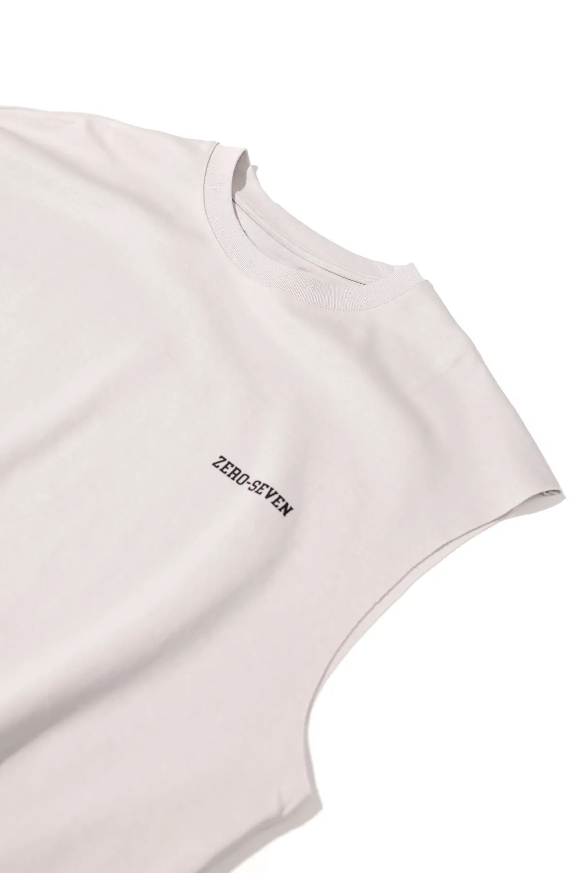 Zero-Seven Gri Oversize Kolsuz %100 Pamuk Erkek Tshirt