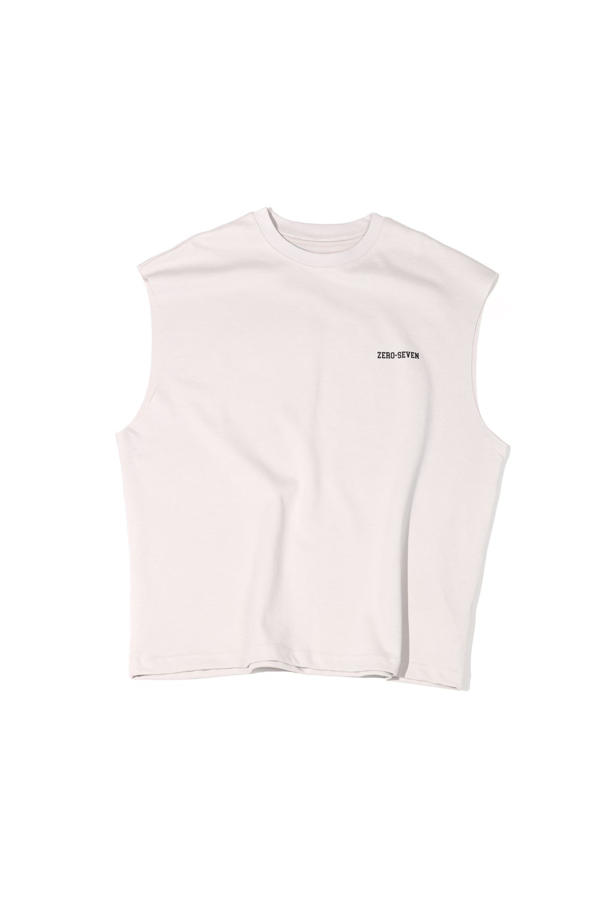 Zero-Seven Gri Oversize Kolsuz Tshirt