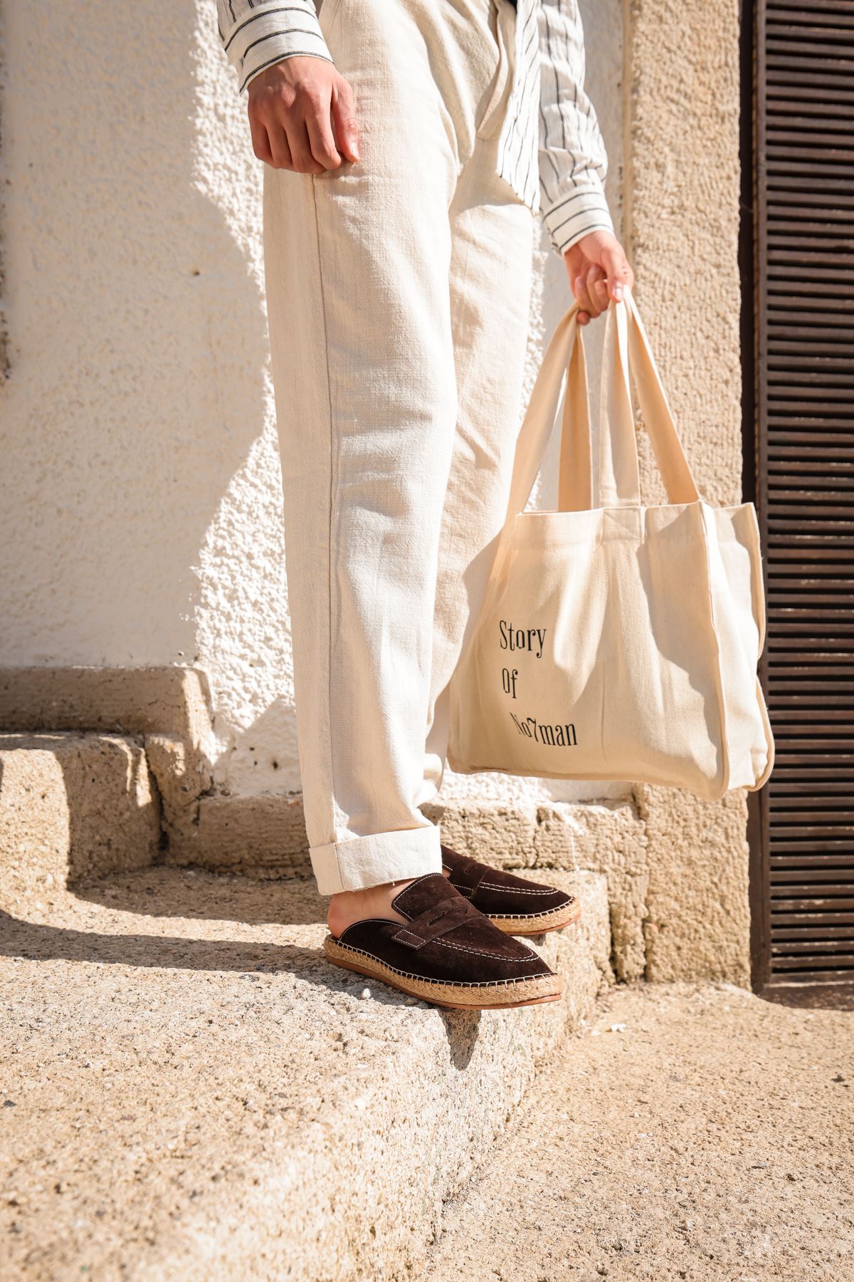 Hera Kahve Deri Terlik