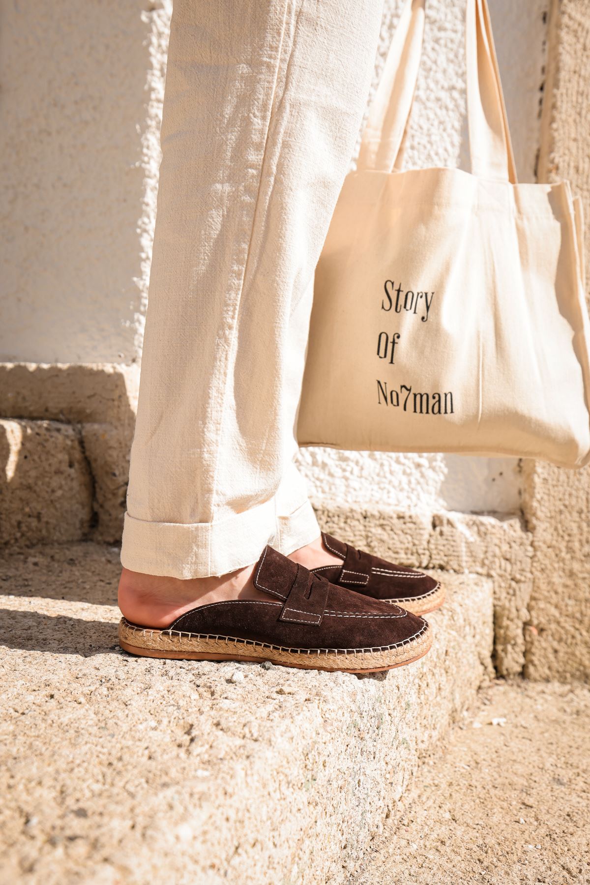 Hera Kahve Deri Terlik