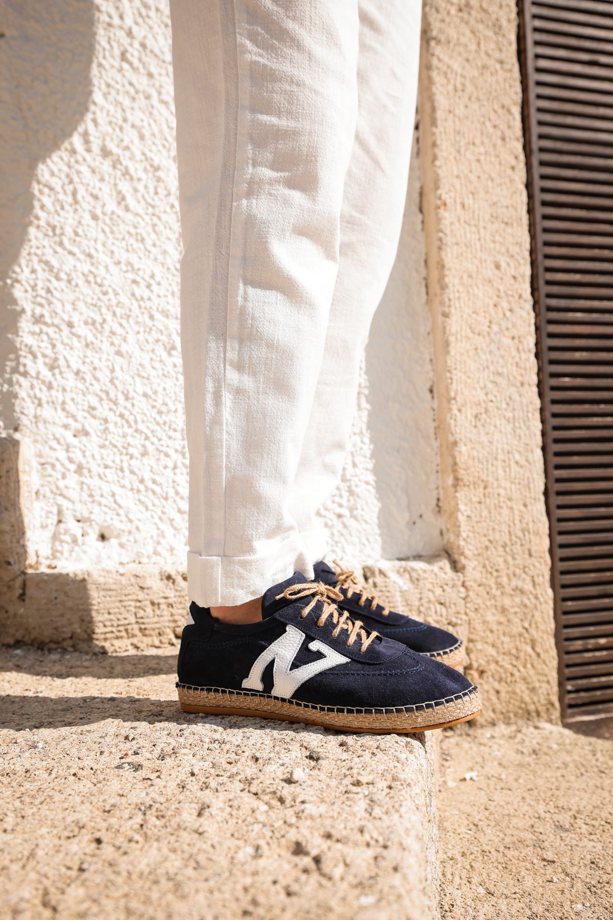 Zakintos Hakiki Deri Lacivert Espadril