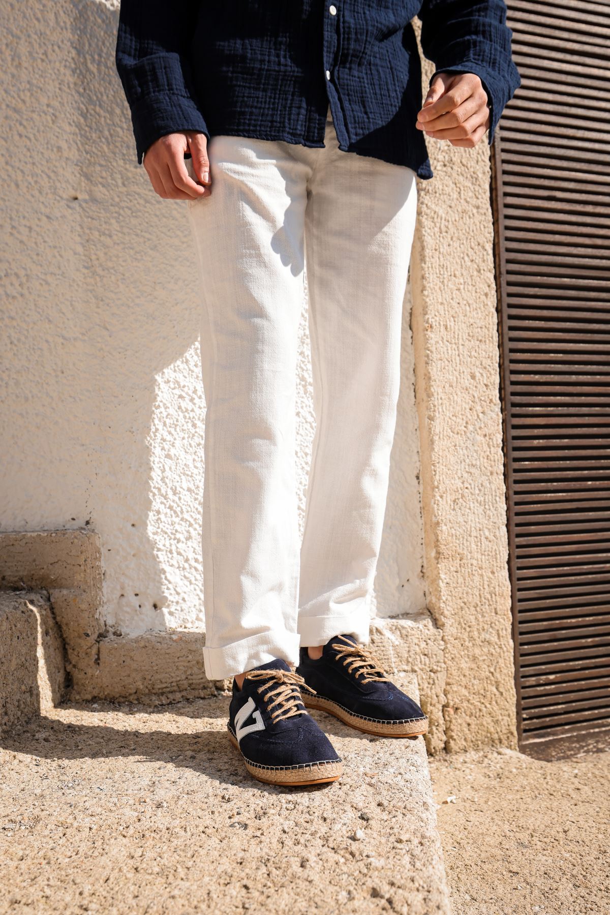 Zakintos Hakiki Deri Lacivert Espadril