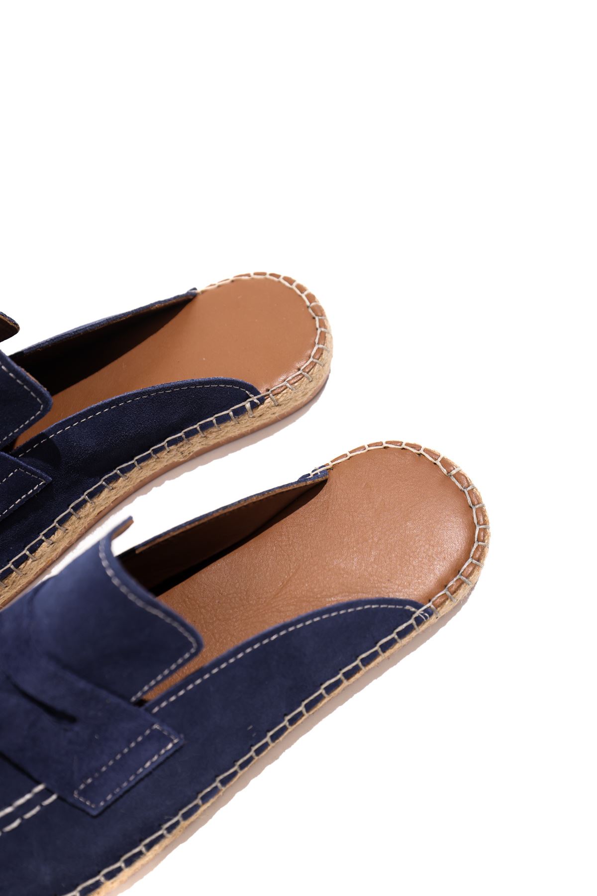 Hera Lacivert Deri Terlik