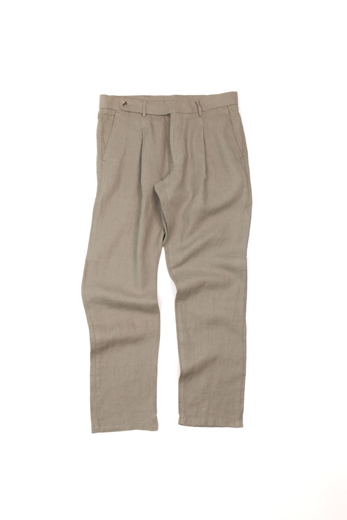 Giardino Haki %100 Keten Pantolon