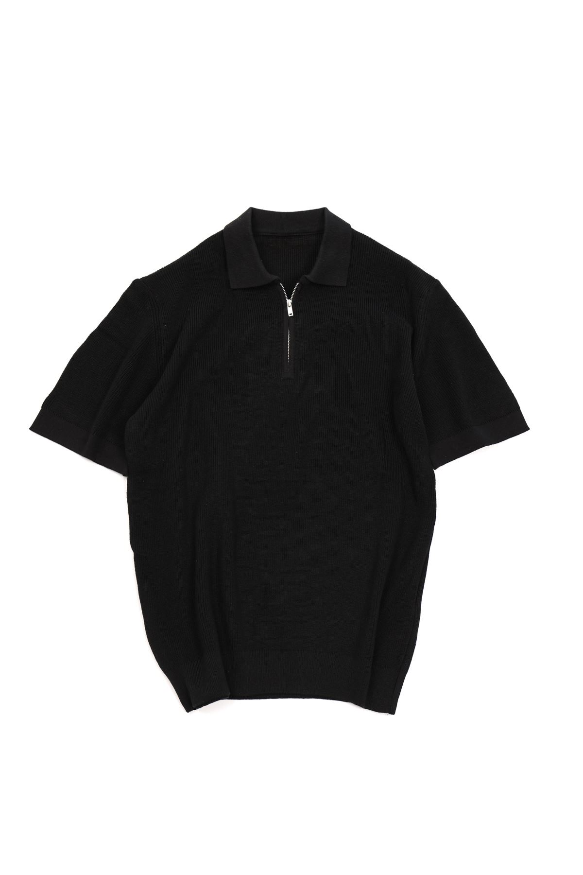 Lave Siyah Fermuarlı Triko Tshirt