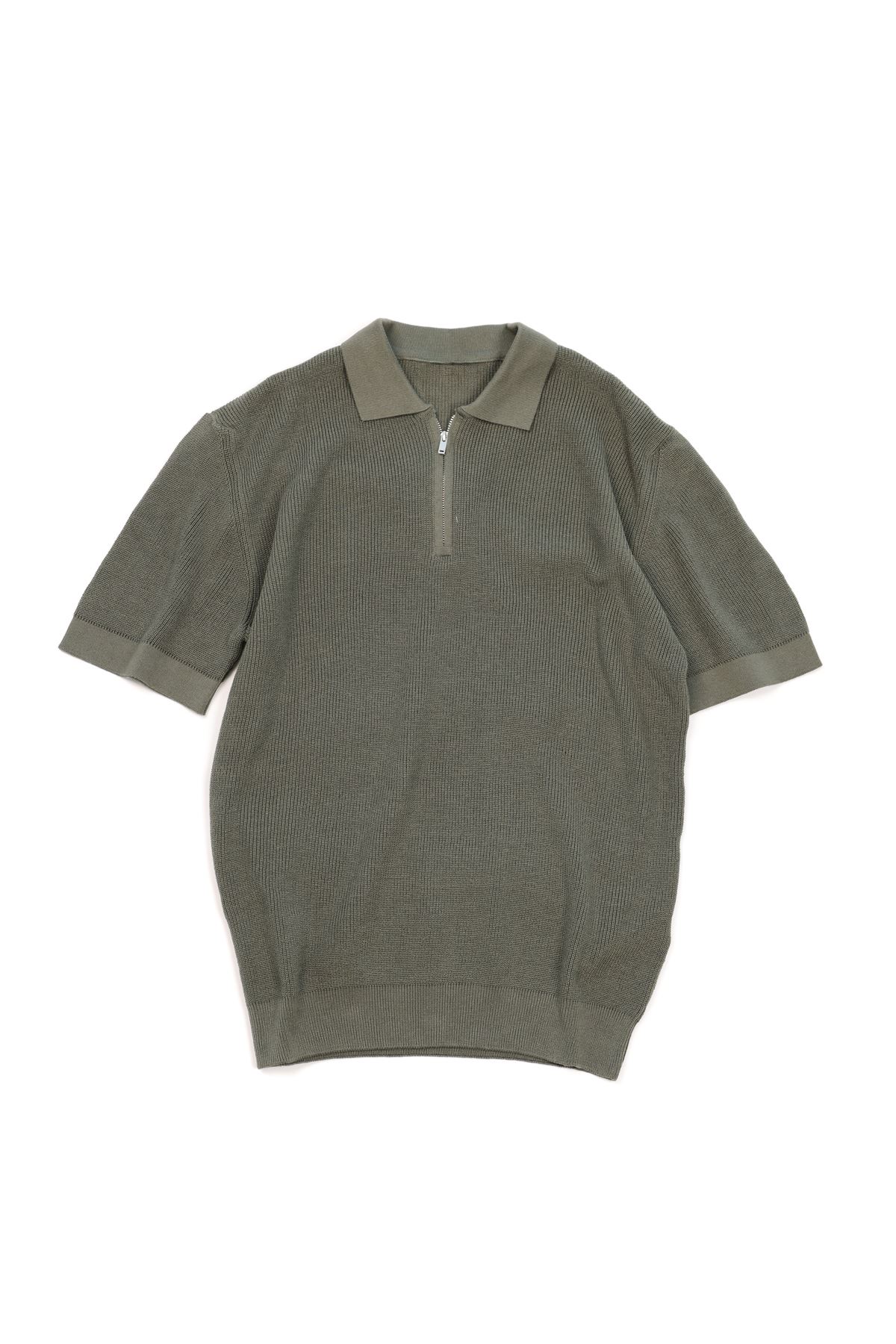 Lave Haki Fermuarlı Triko Tshirt