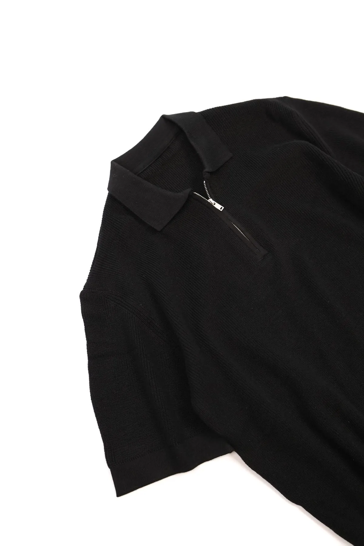 Lave Siyah Fermuarlı Triko Erkek Tshirt