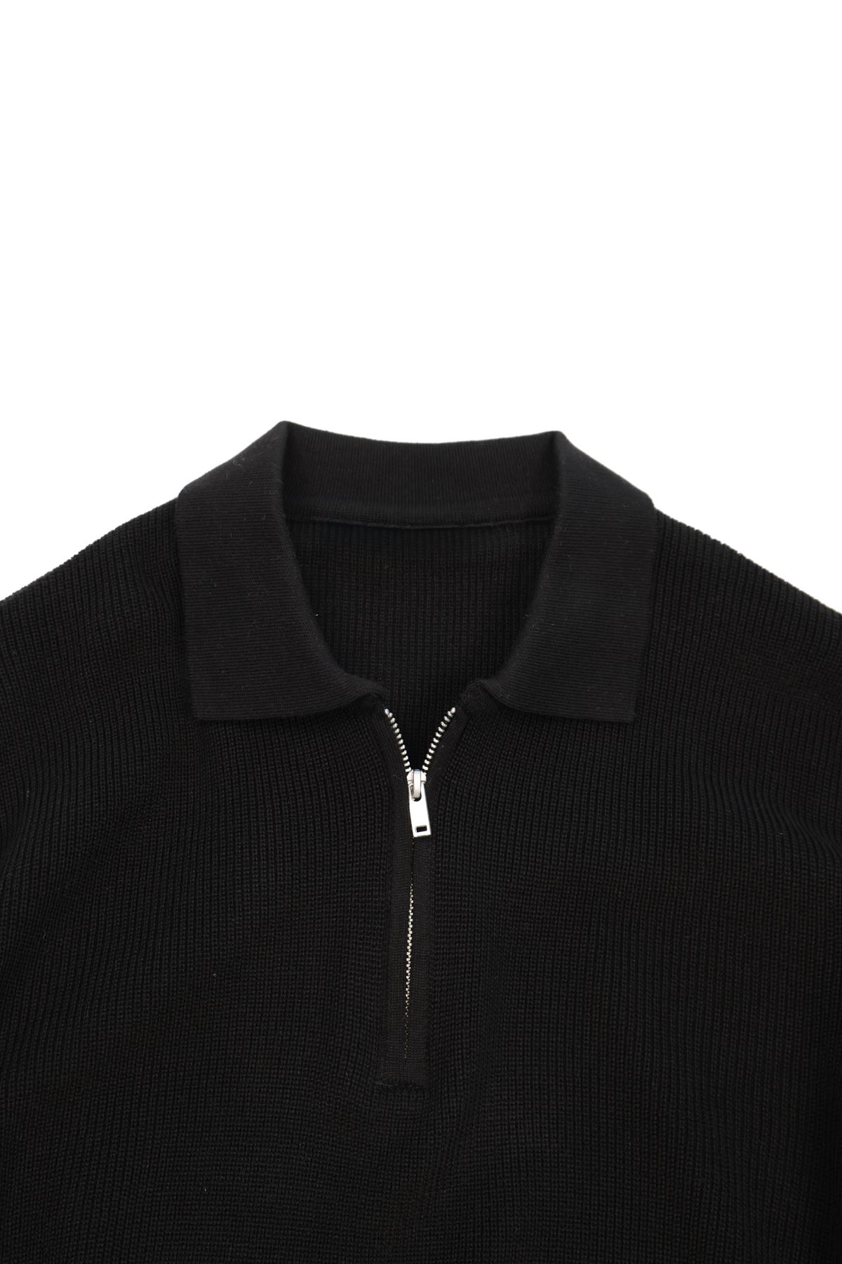 Lave Siyah Fermuarlı Triko Tshirt