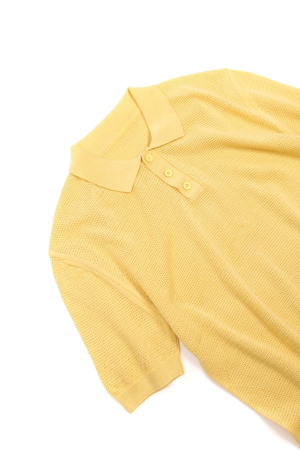 Rimo Sarı Düğmeli Triko Tshirt