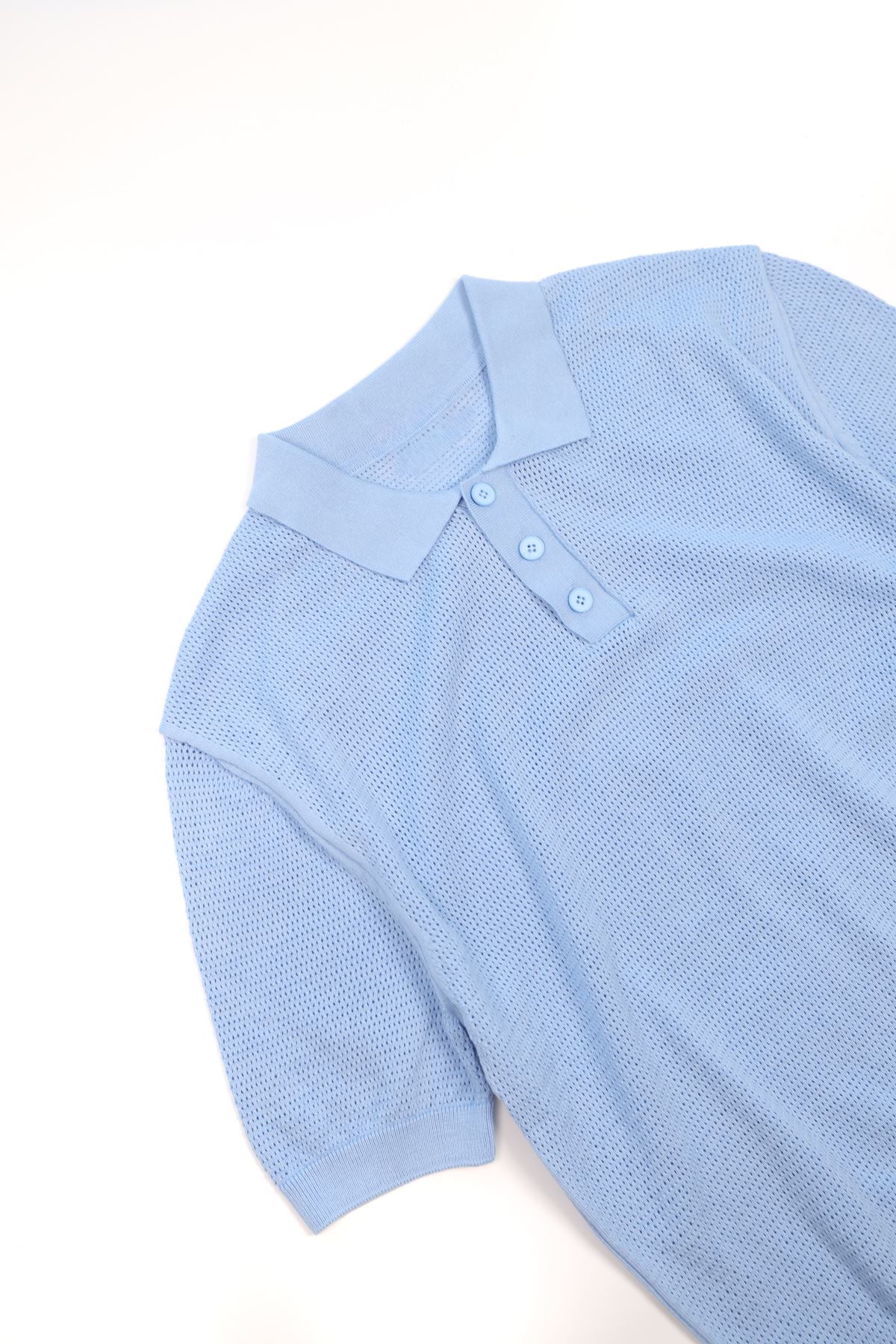 Rimo Mavi Düğmeli Triko Tshirt