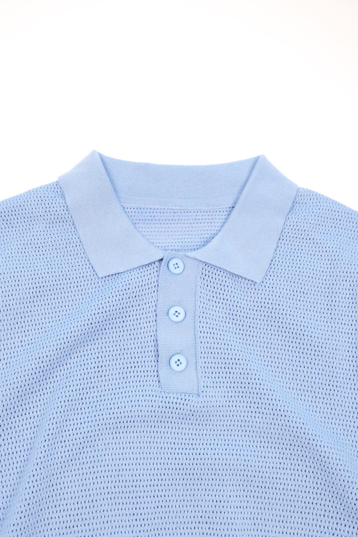 Rimo Mavi Düğmeli Triko Tshirt