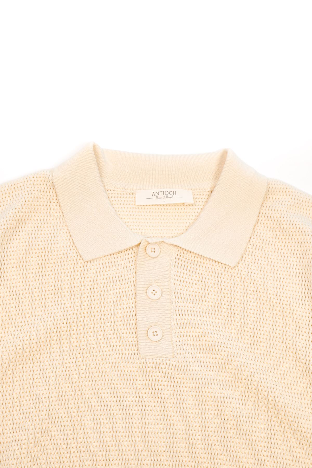 Rimo Bej Düğmeli Triko Tshirt