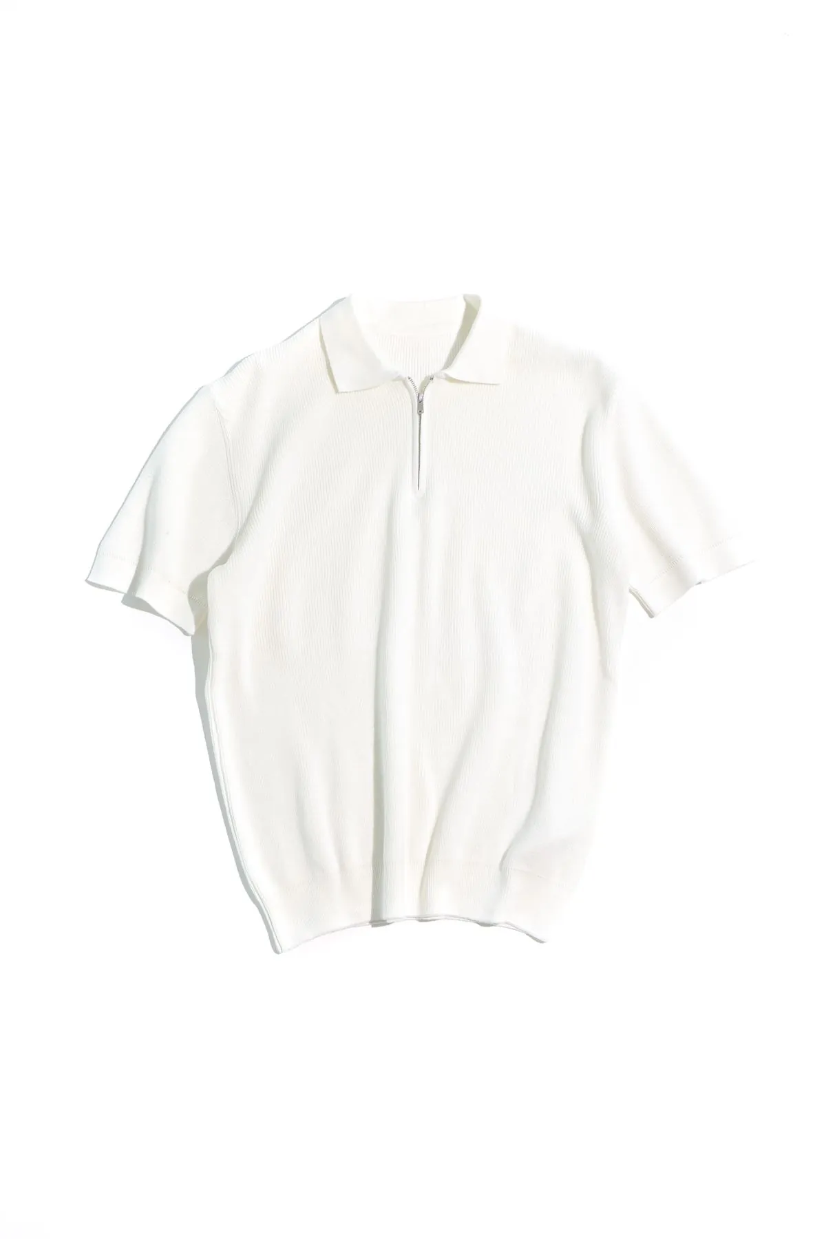 Lave Beyaz Fermuarlı Triko Erkek Tshirt