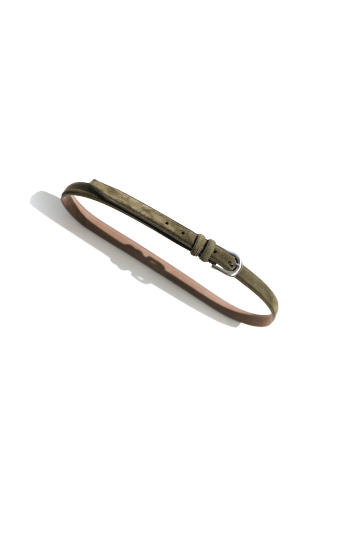 Moriva Haki Süet Deri Kemer