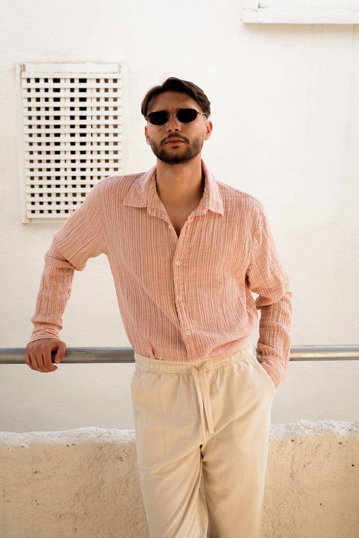 Tayland Kiremit Çizgili Gömlek