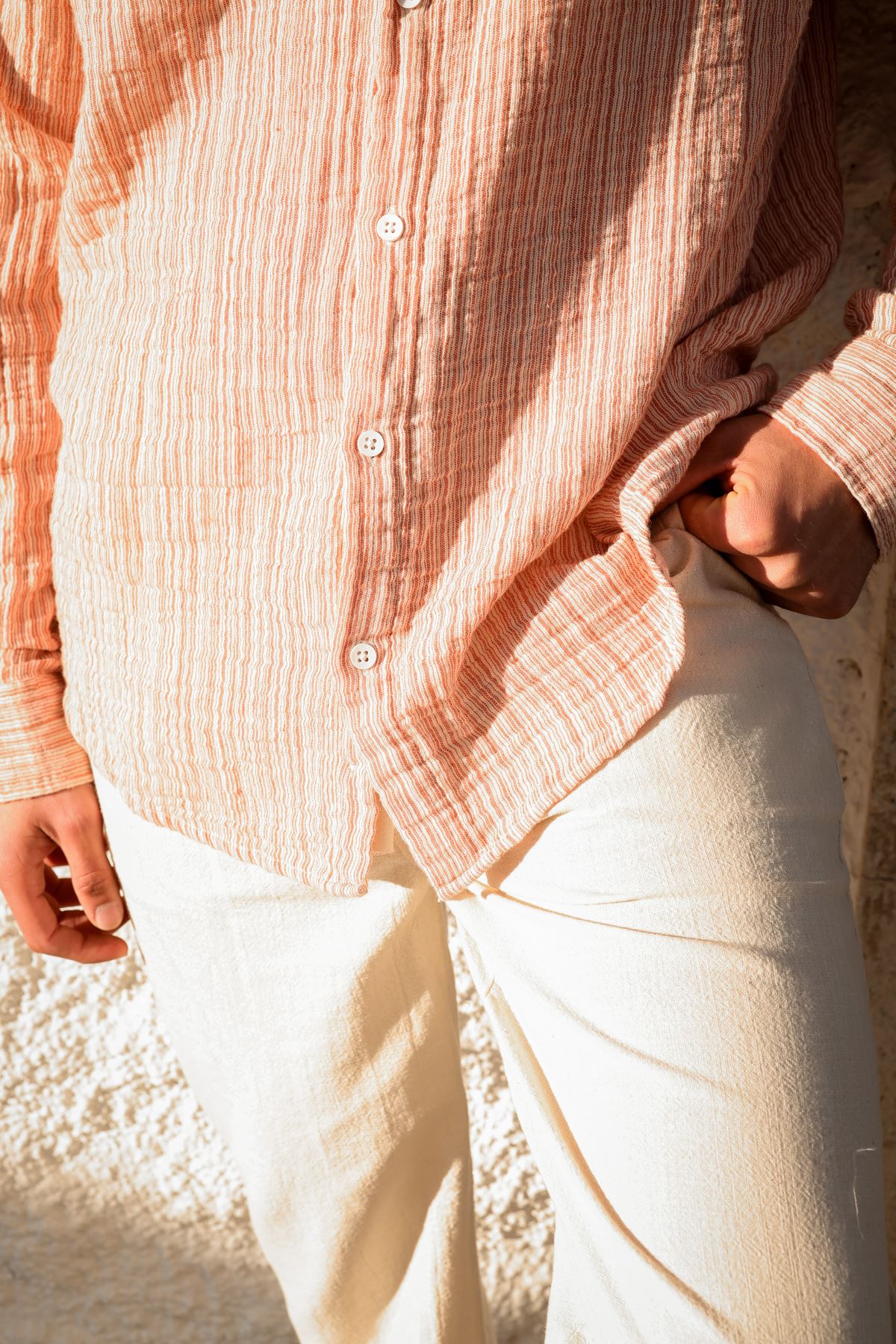 Tayland Kiremit Çizgili Gömlek