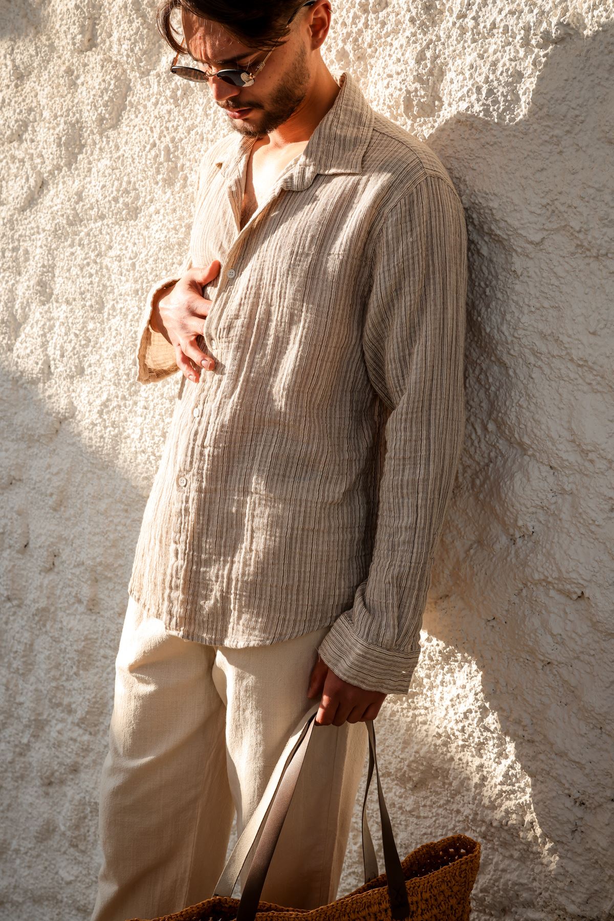 Tayland Kahve Çizgili Gömlek