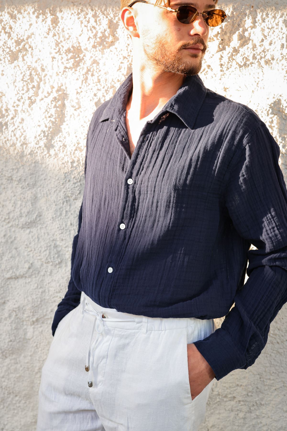 Maldiv Lacivert Gömlek