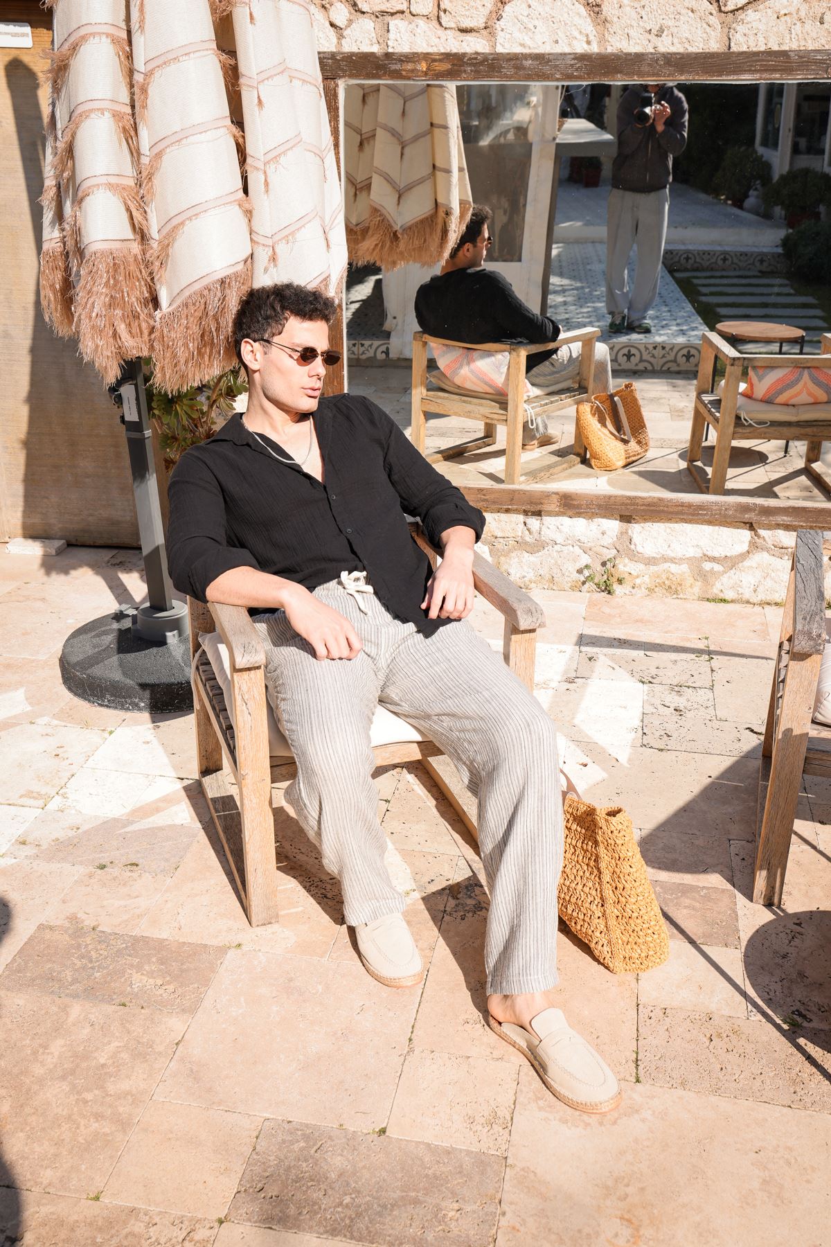 Maldiv Siyah %100 Pamuk Gömlek