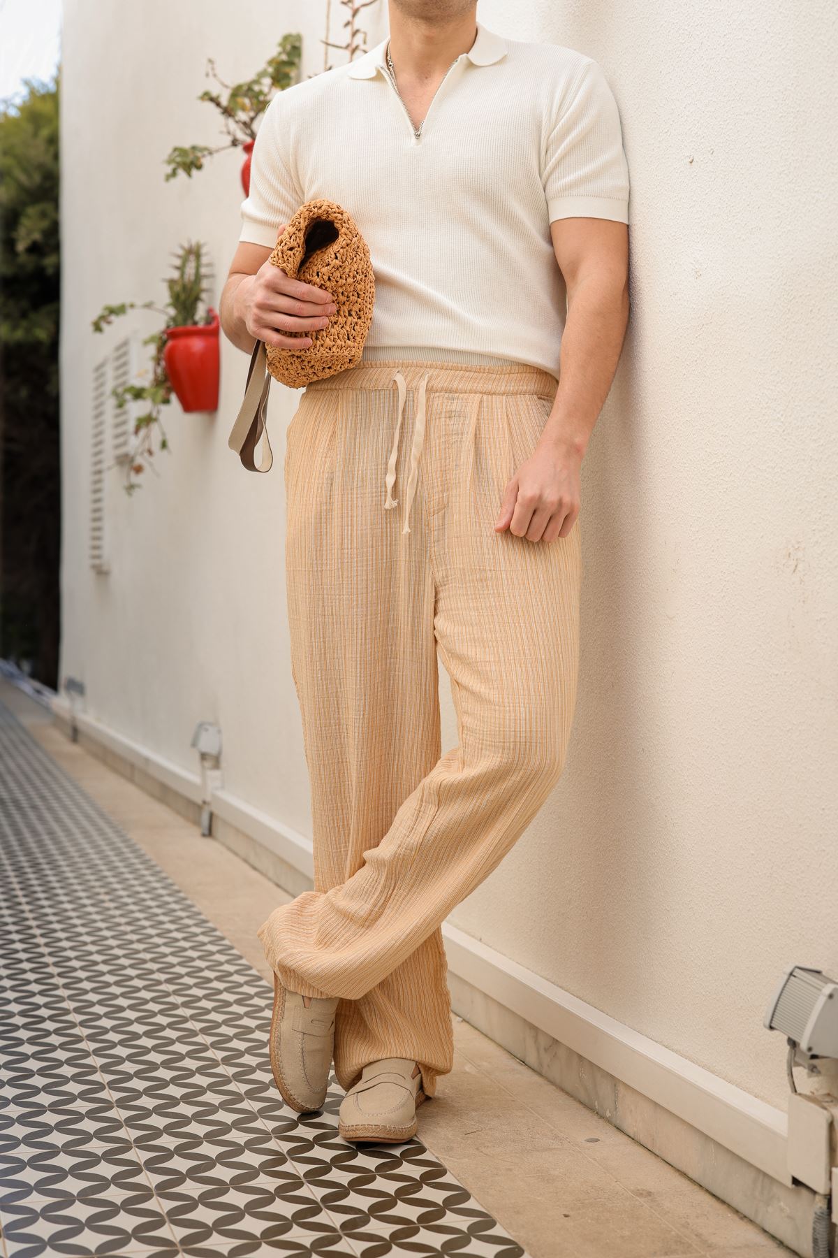 Krabi Hardal Çizgili Pantolon