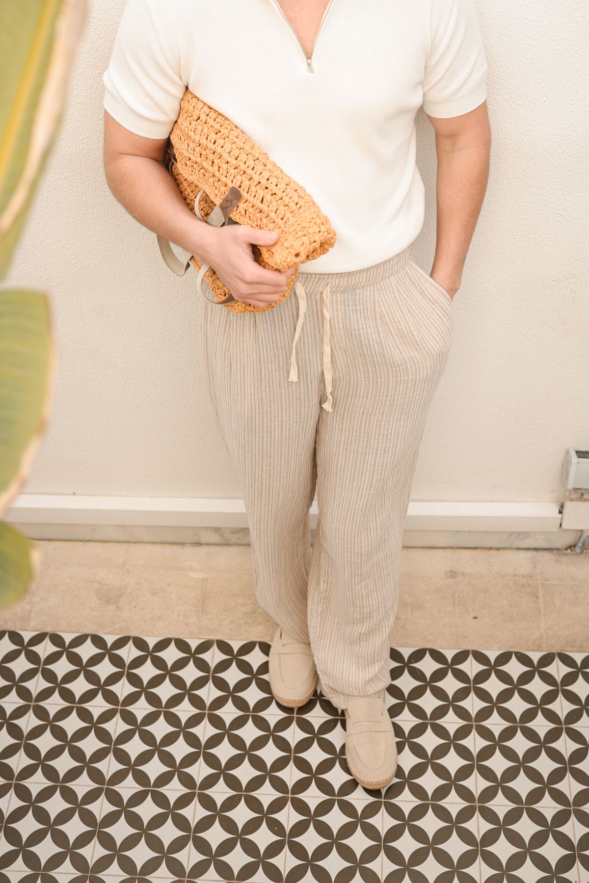 Krabi Kahve Çizgili Pantolon