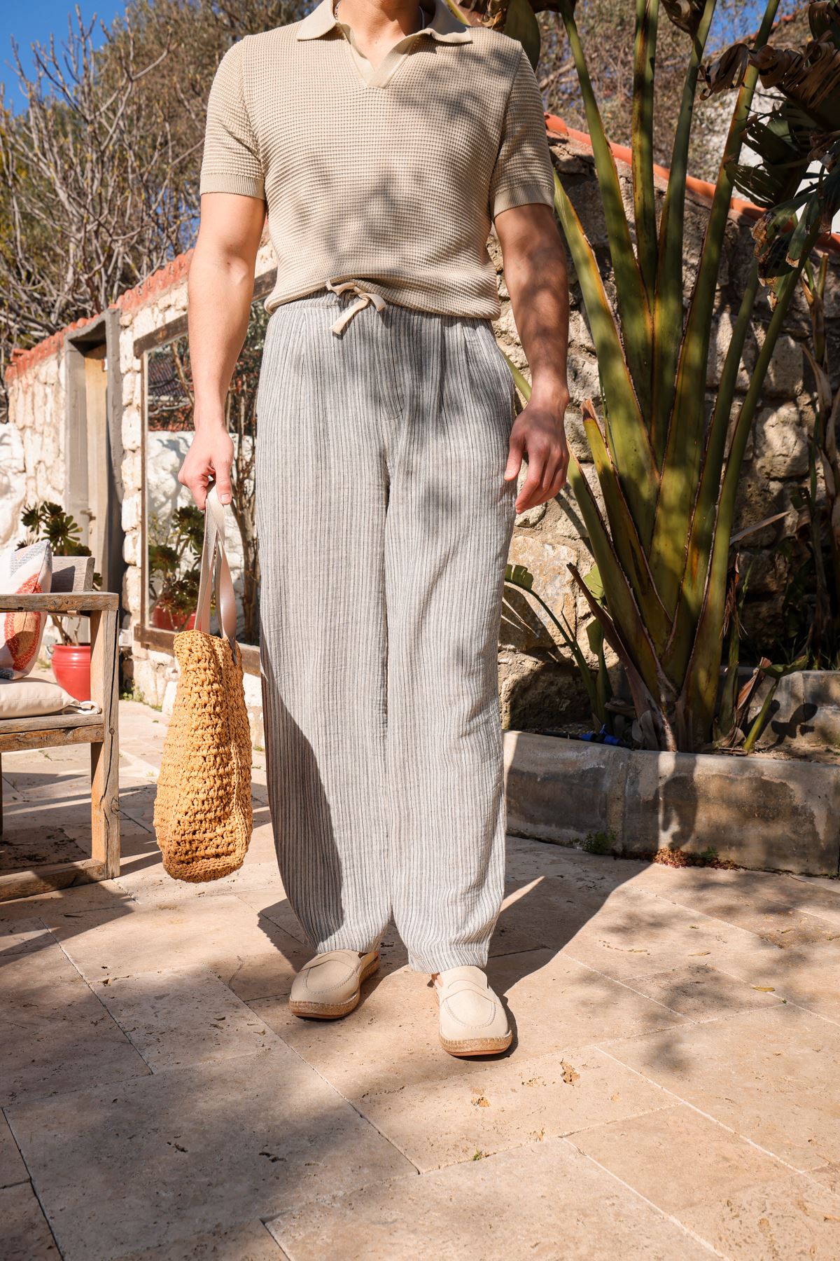 Krabi Siyah Çizgili Pantolon