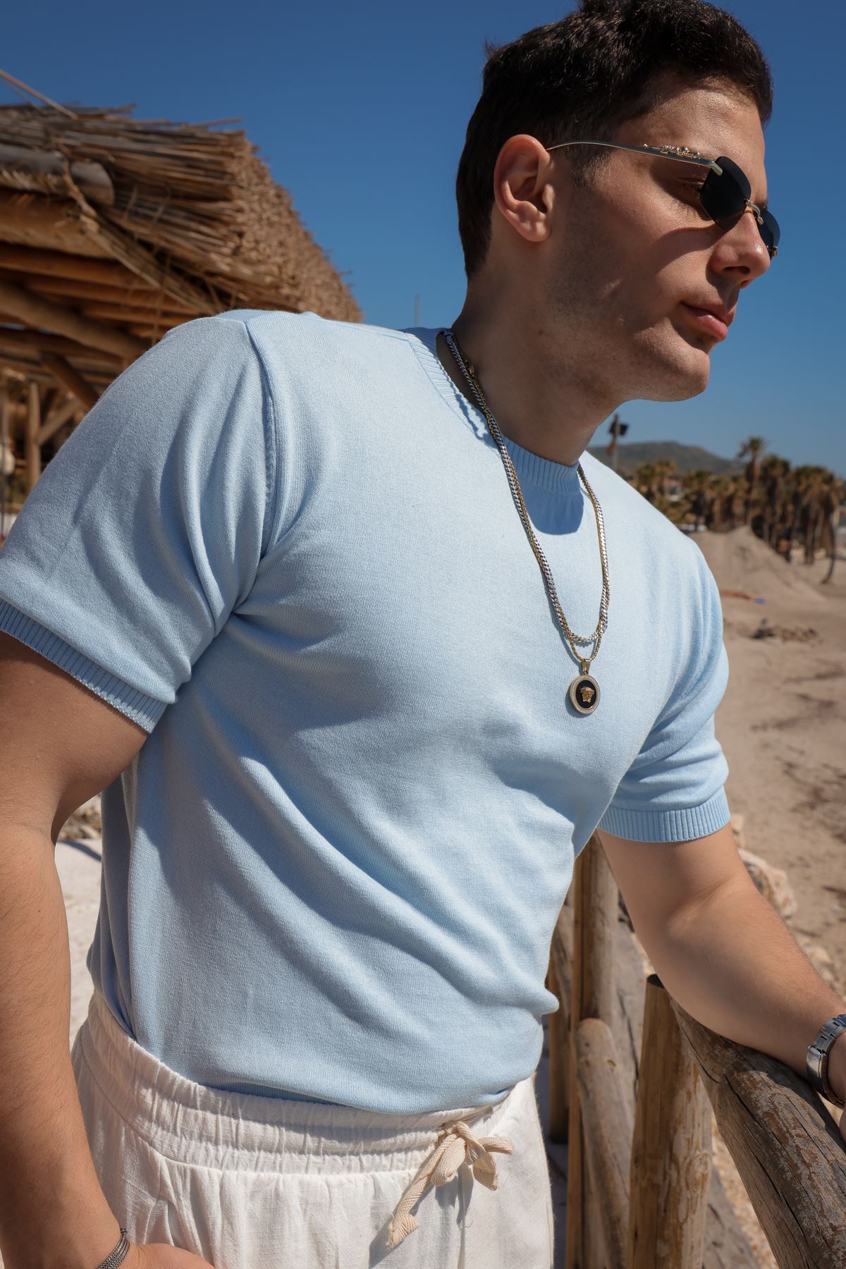 Briss Bebe Mavi Bisiklet Yaka Triko Tshirt