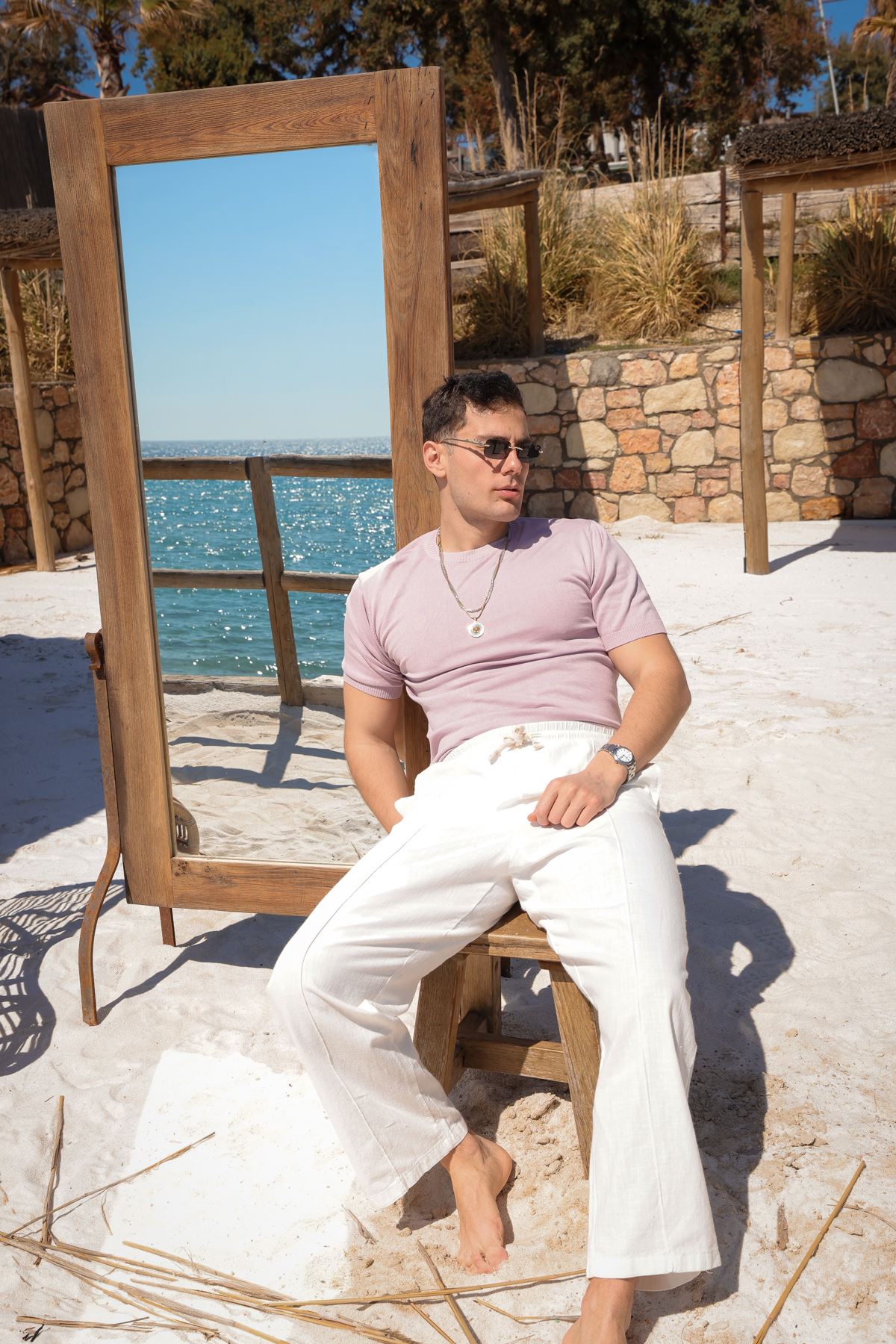 Briss Lila Bisiklet Yaka Triko Tshirt