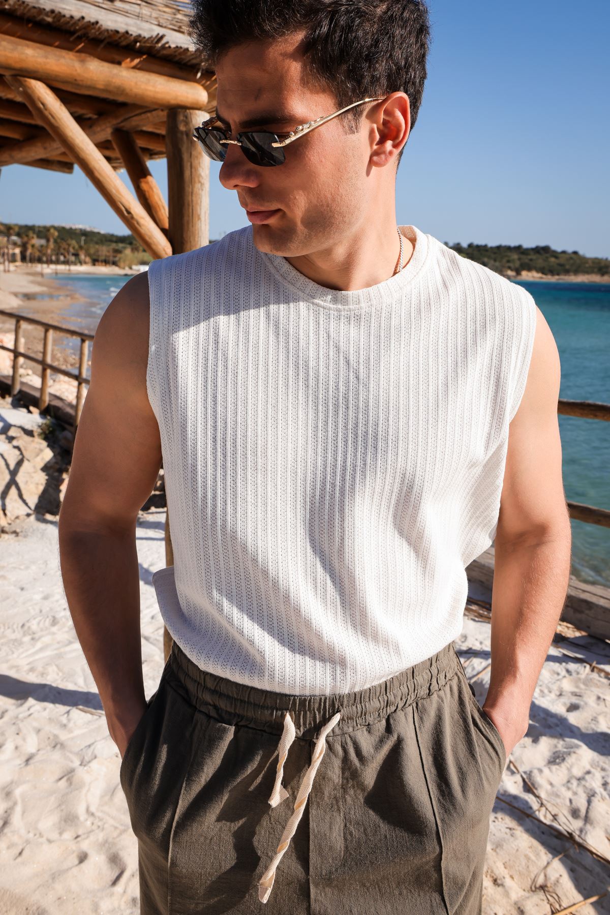 Velum Beyaz Triko Atlet