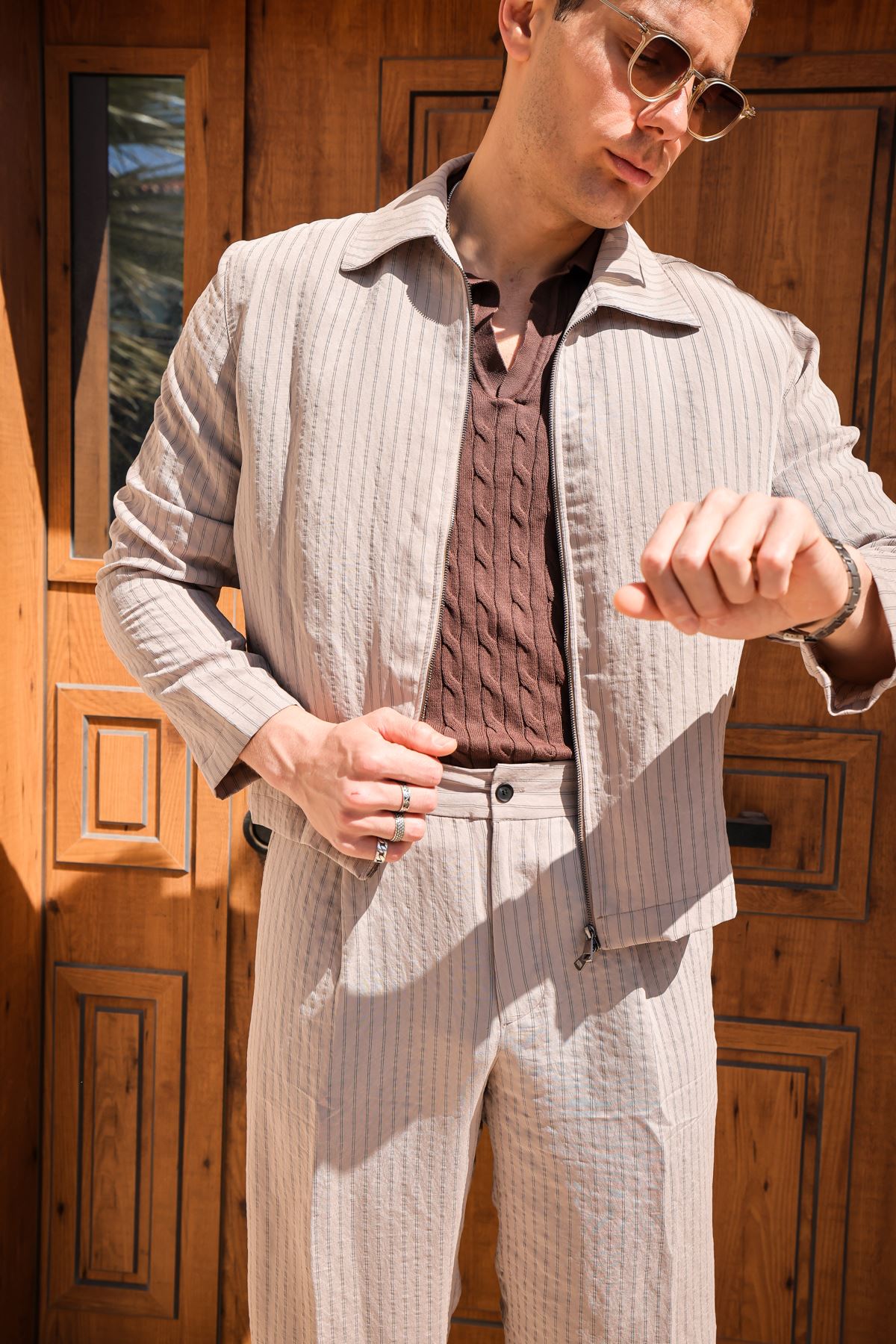 Lumen Bej Fermuarlı Ceket