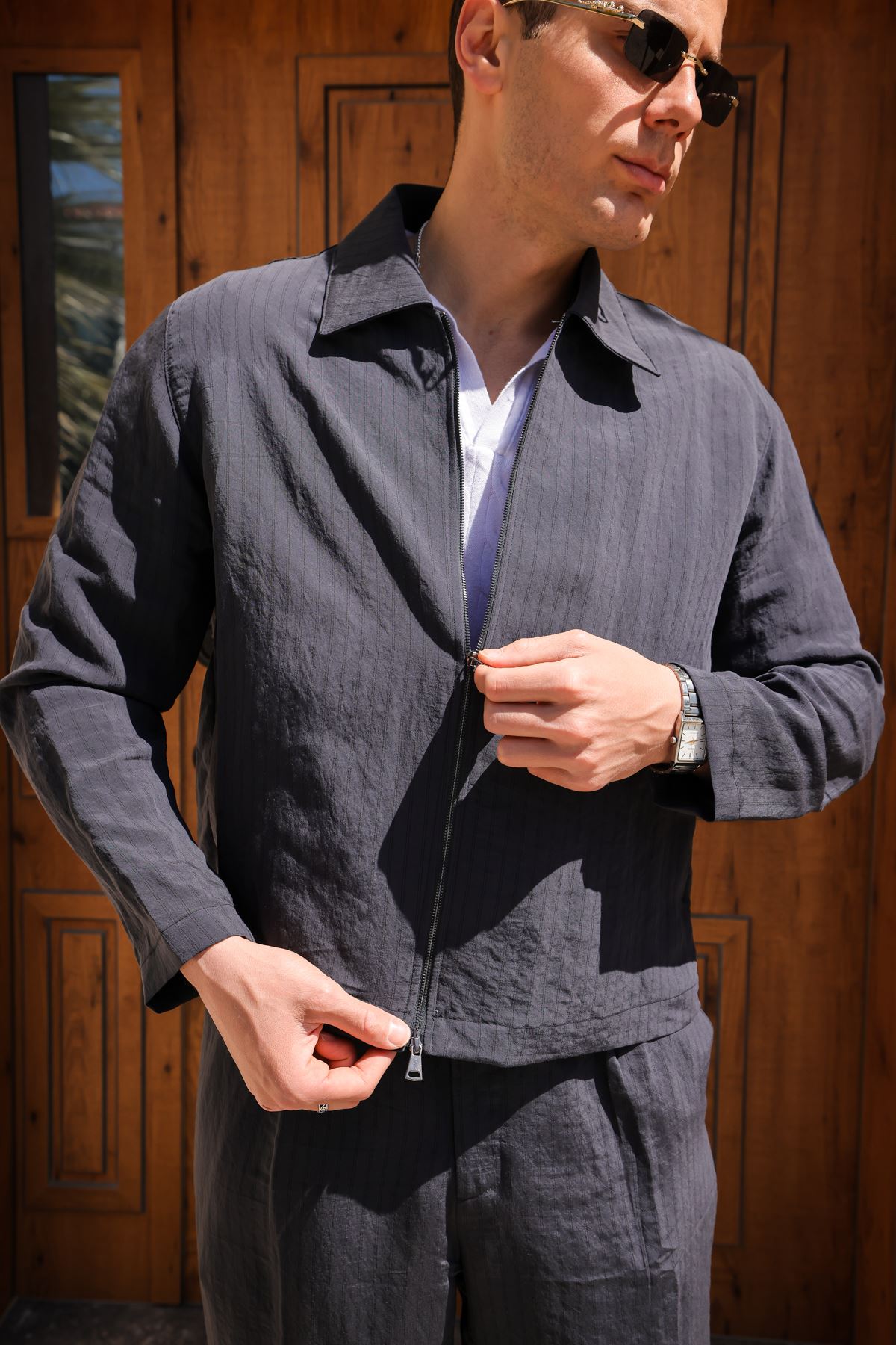 Lumen Lacivert Fermuarlı Ceket