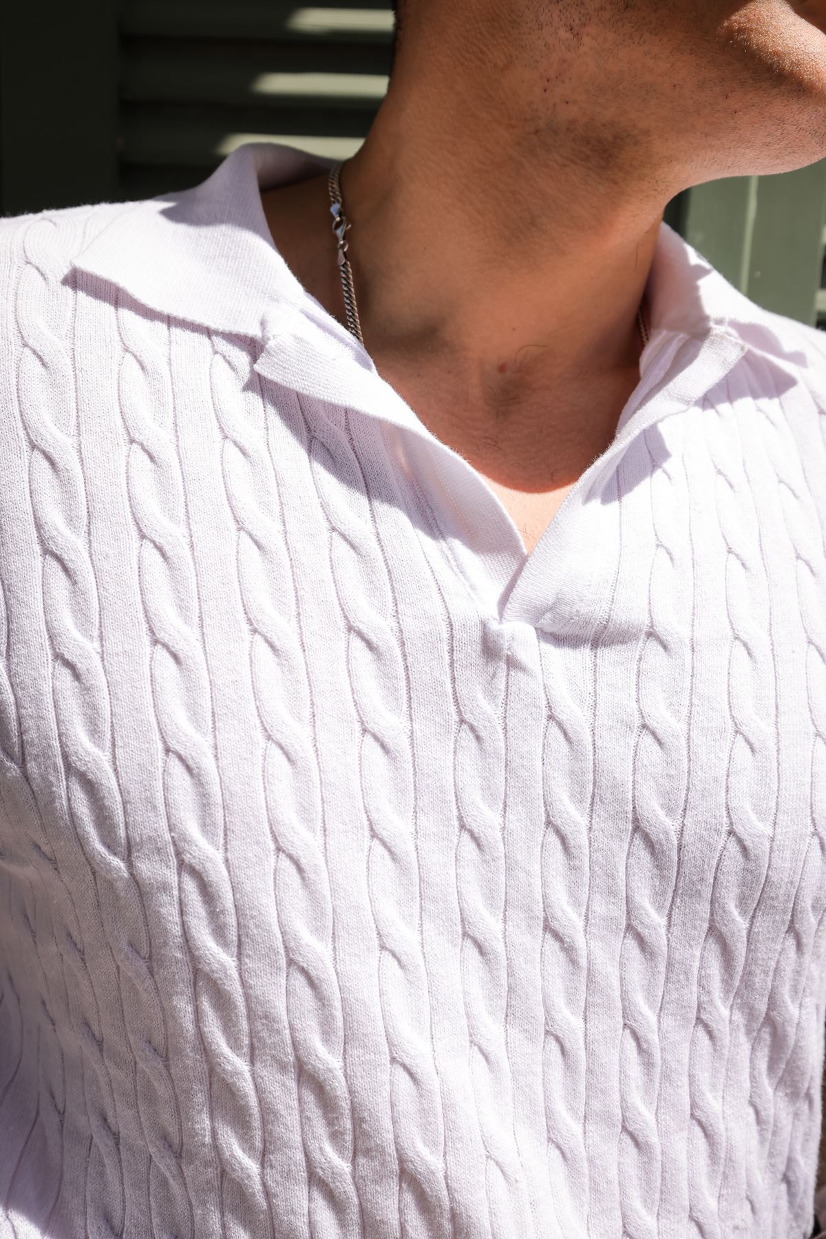 Sable Beyaz Triko Tshirt